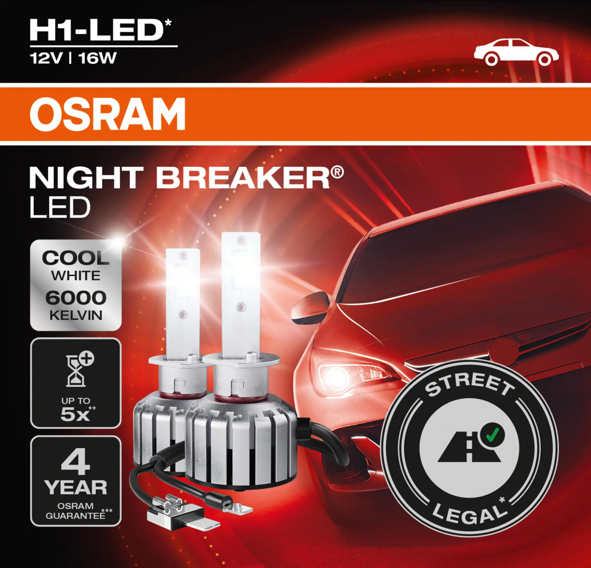 Osram Scheinwerferlampe  H1 Night Breaker LED 2 Stück