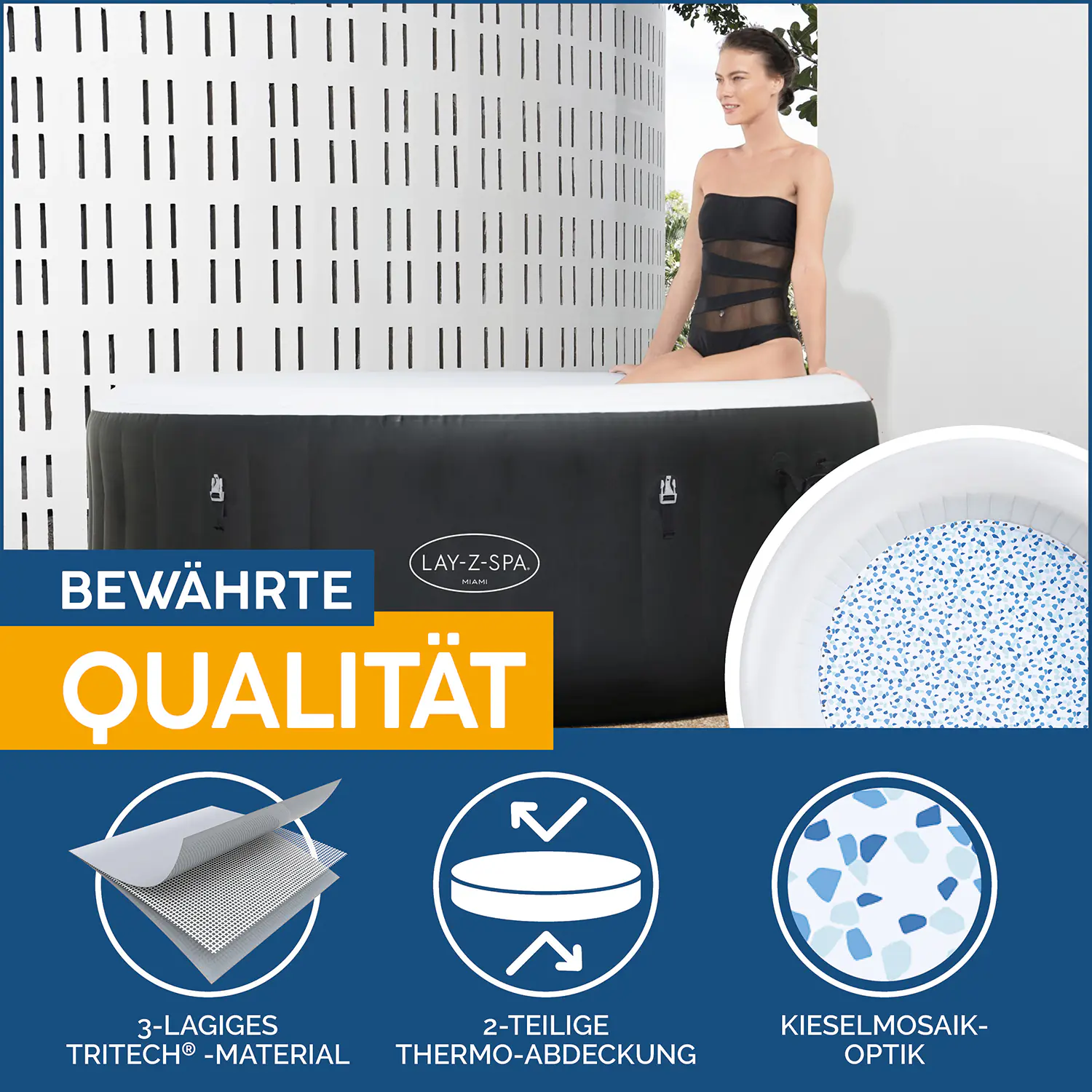 Bestway Whirlpool LAY-Z-SPA Miami AirJet 180 x 66 cm, rund Bestway Whirlpool LAY-Z-SPA Miami AirJet 180 x 66 cm, rund
