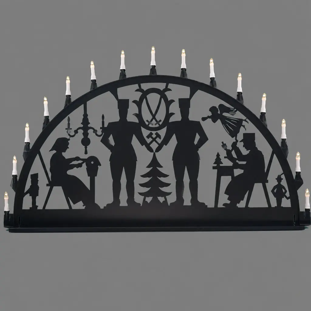 Saico LED-Schwibbogen Bergmänner inkl. Lichterkette 15-flammig 150 x 75 cm warmweiß schwarz 