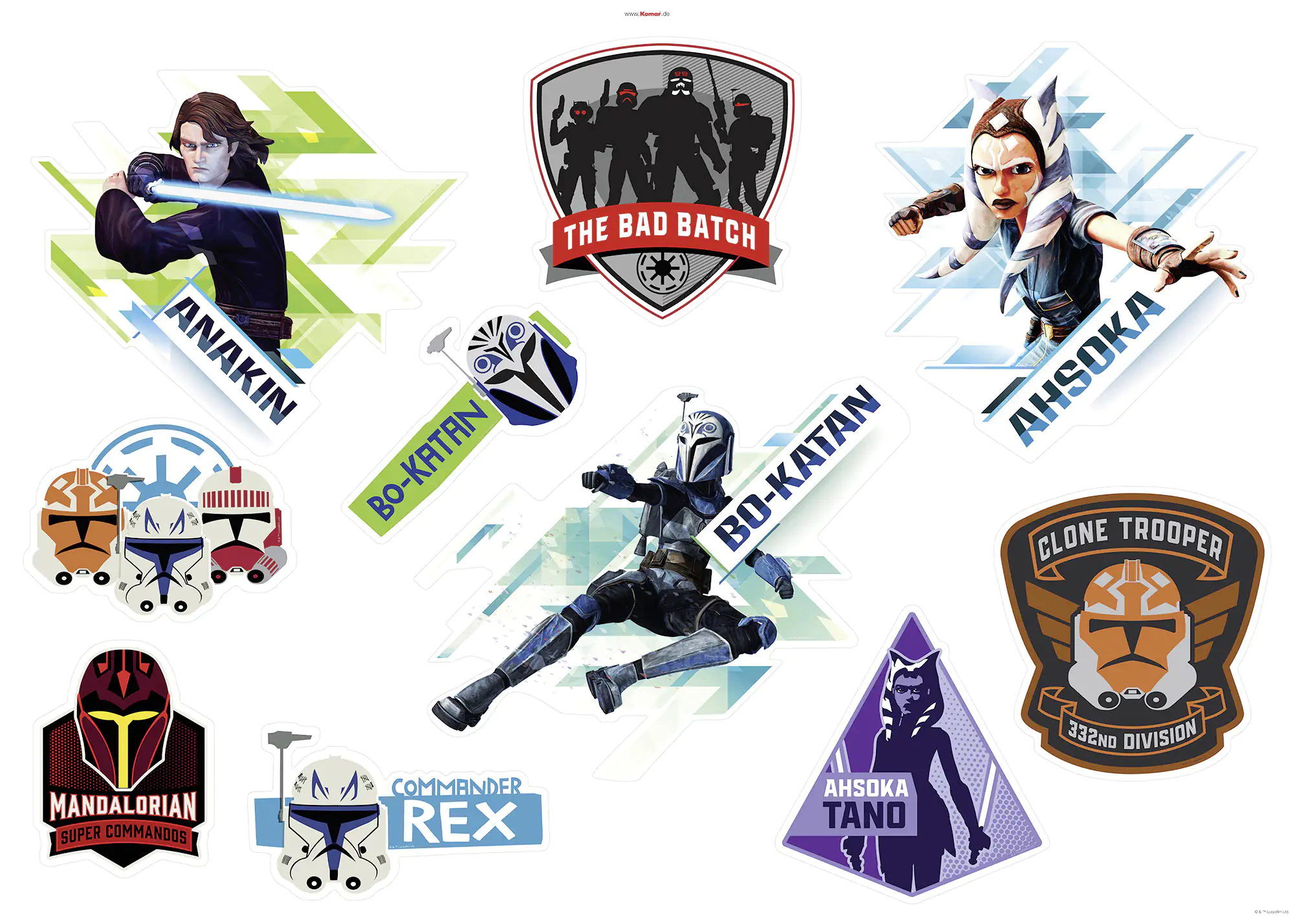 Komar Dekosticker Clone Wars Badges 100 x 70 cm Komar Dekosticker Clone Wars Badges 100 x 70 cm