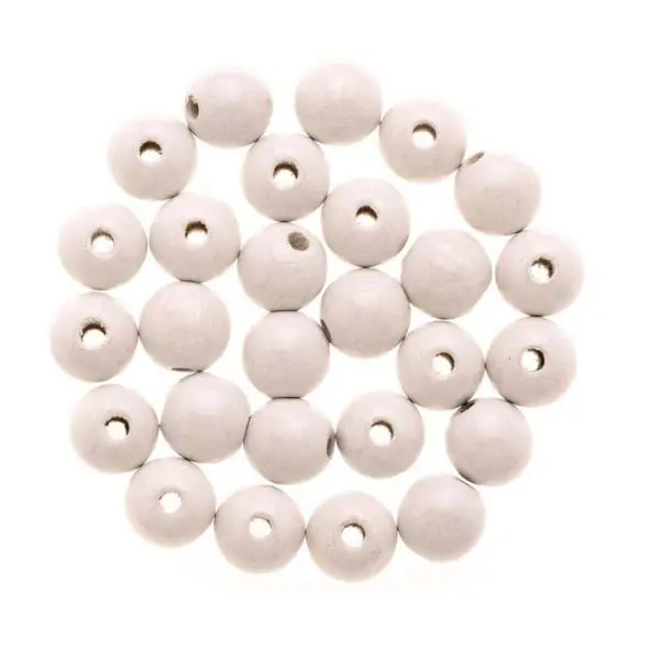 Glorex Holzperle weiß 8 mm - 80 Stück