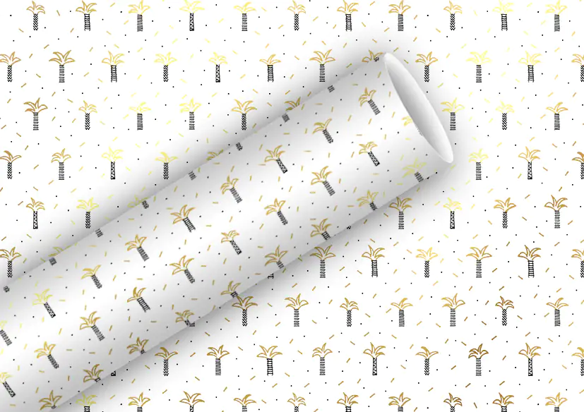 4014995605221 Braun & Company Geschenkpapier Kollektion Beverly Hills weiß 1,5 m x 70 cm