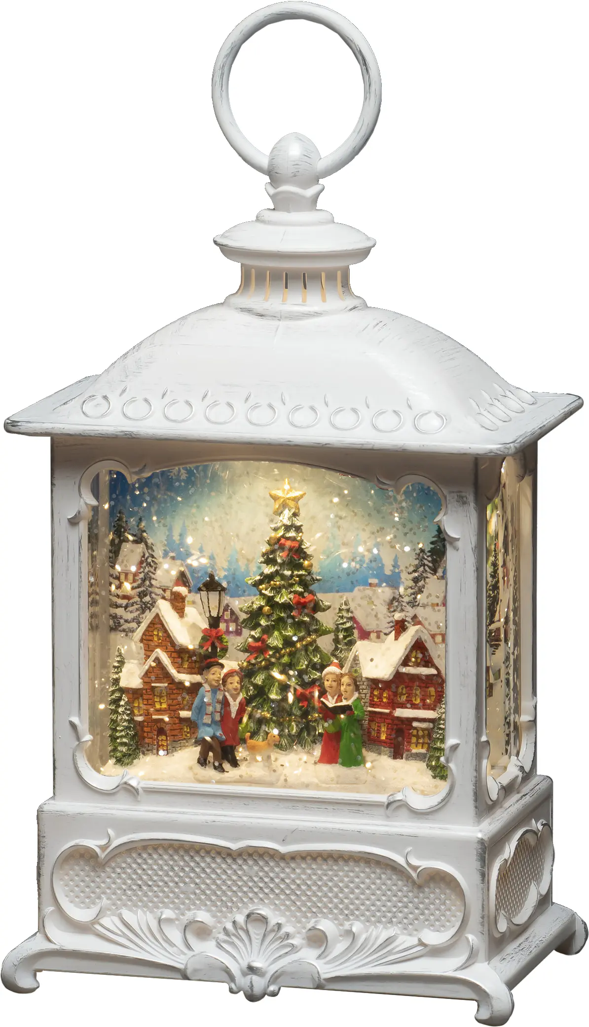 Konstsmide LED Wasserlaterne weiß Weihnachtsmarkt 13,5cm x 8,5cm x 25cm