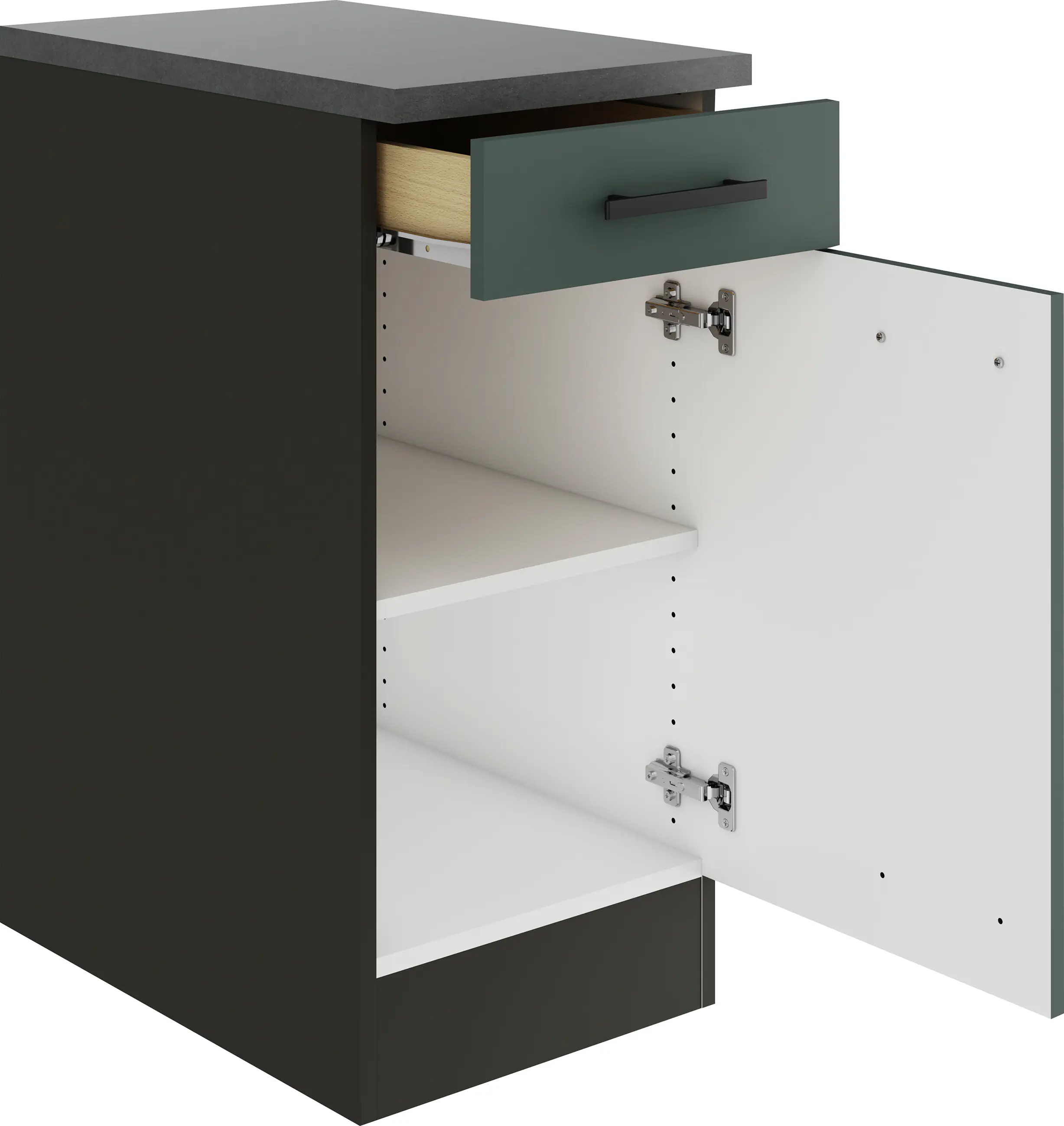 Optifit Unterschrank Verona 405 steingrün/anthrazit matt 40 cm