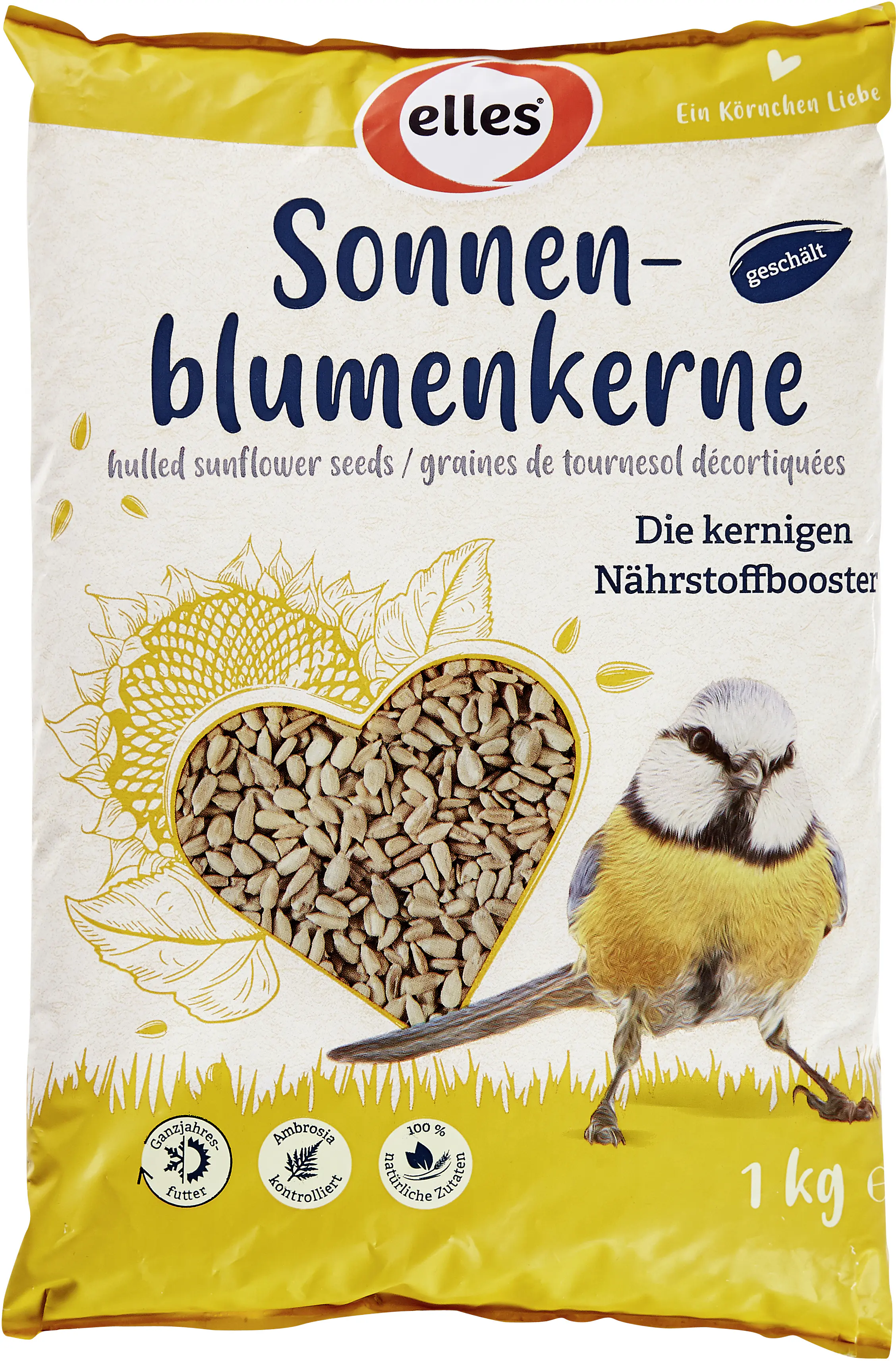 Elles Wildvogelfutter Sonnenblumenkerne geschält 1 kg
