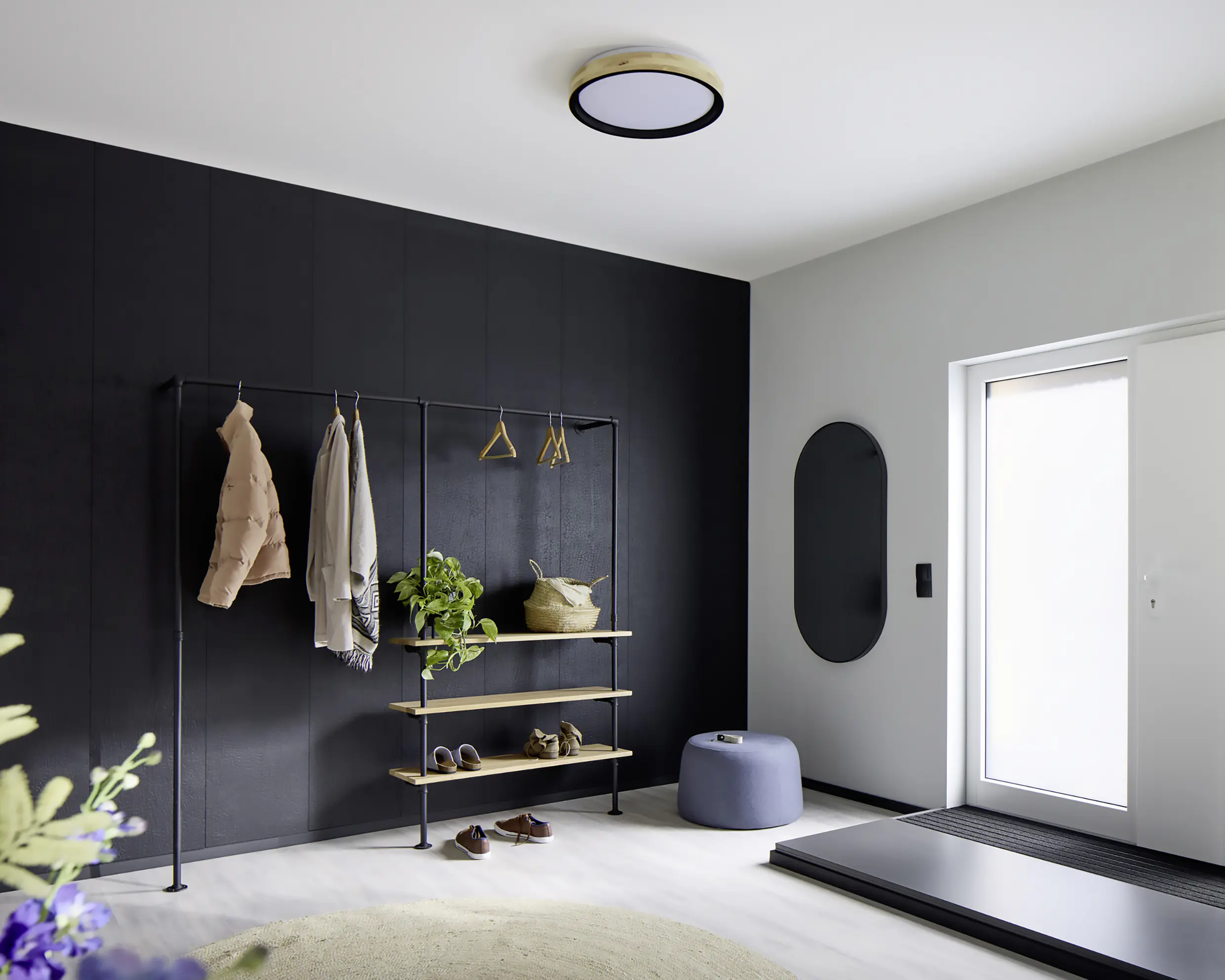 Osram LED-Deckenleuchte Orbis Mariano Ø51 cm 36 W Holzdekor schwarz dimmbar