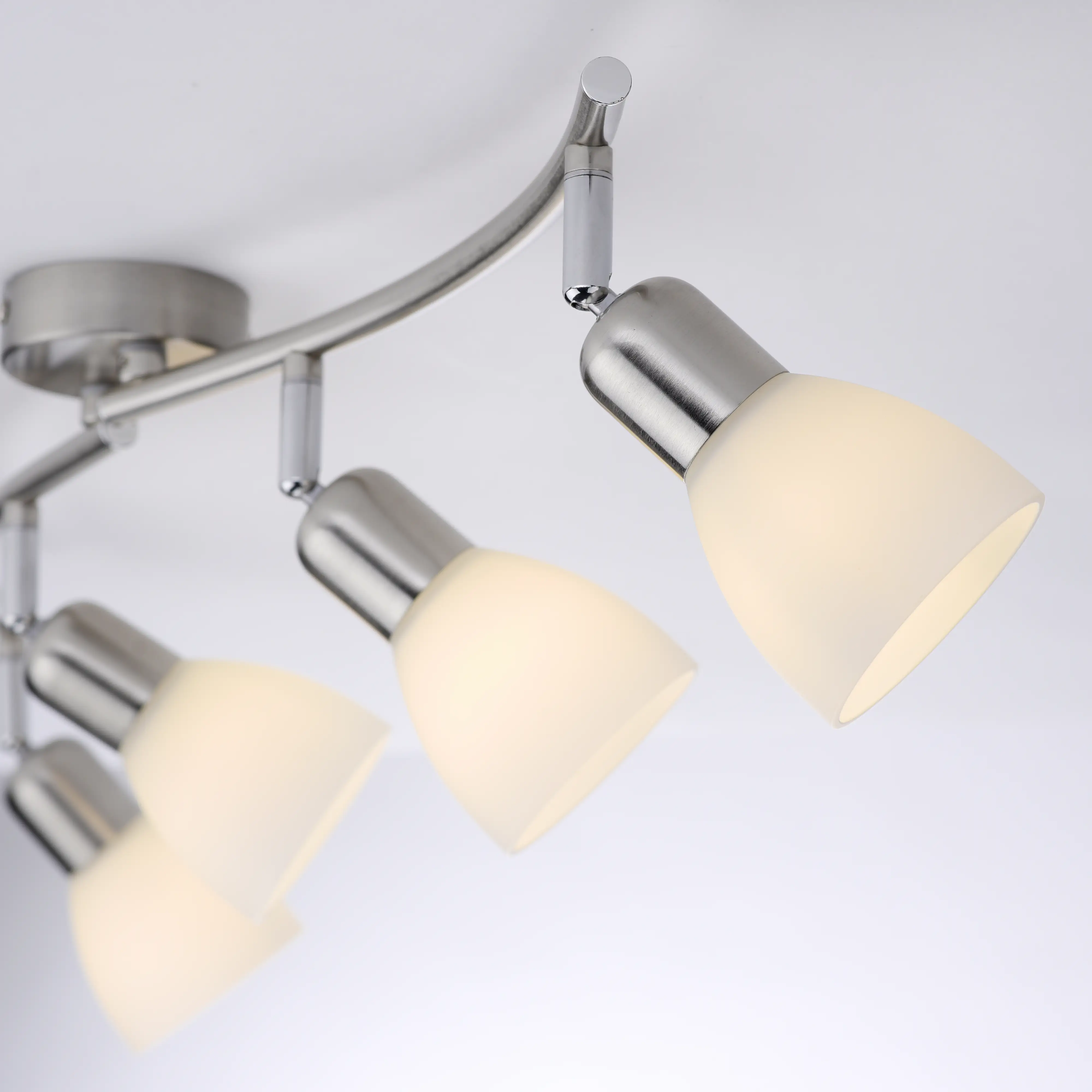 4043689977108_2655961 Leuchten Direkt 4er Spot Karo stahl-weiß 87 x 22 cm E14, max. 40 W
