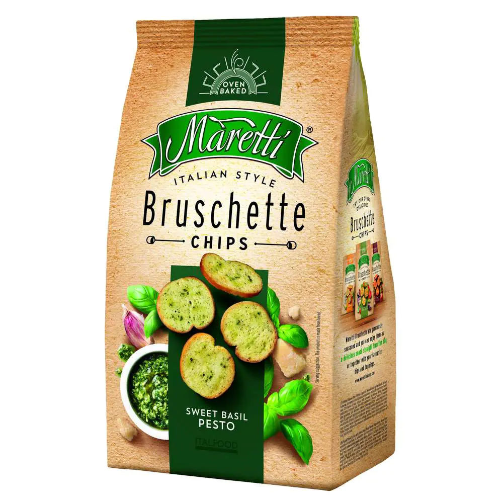 Maretti Bruschetta Chips Sweet Basil Pesto 150 g