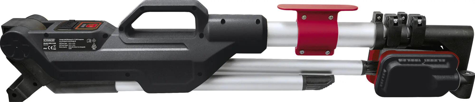 Schwaiger LED-Arbeitsleuchte HWLS1000 2-fach IP65 124 W 800 lm mit höhenverstellbarem Klappstativ