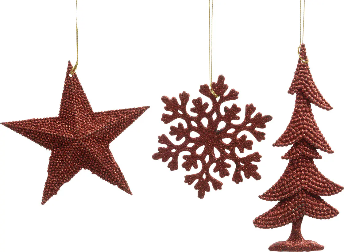 Kaemingk Weihnachtsanhänger in rot 10,5 cm