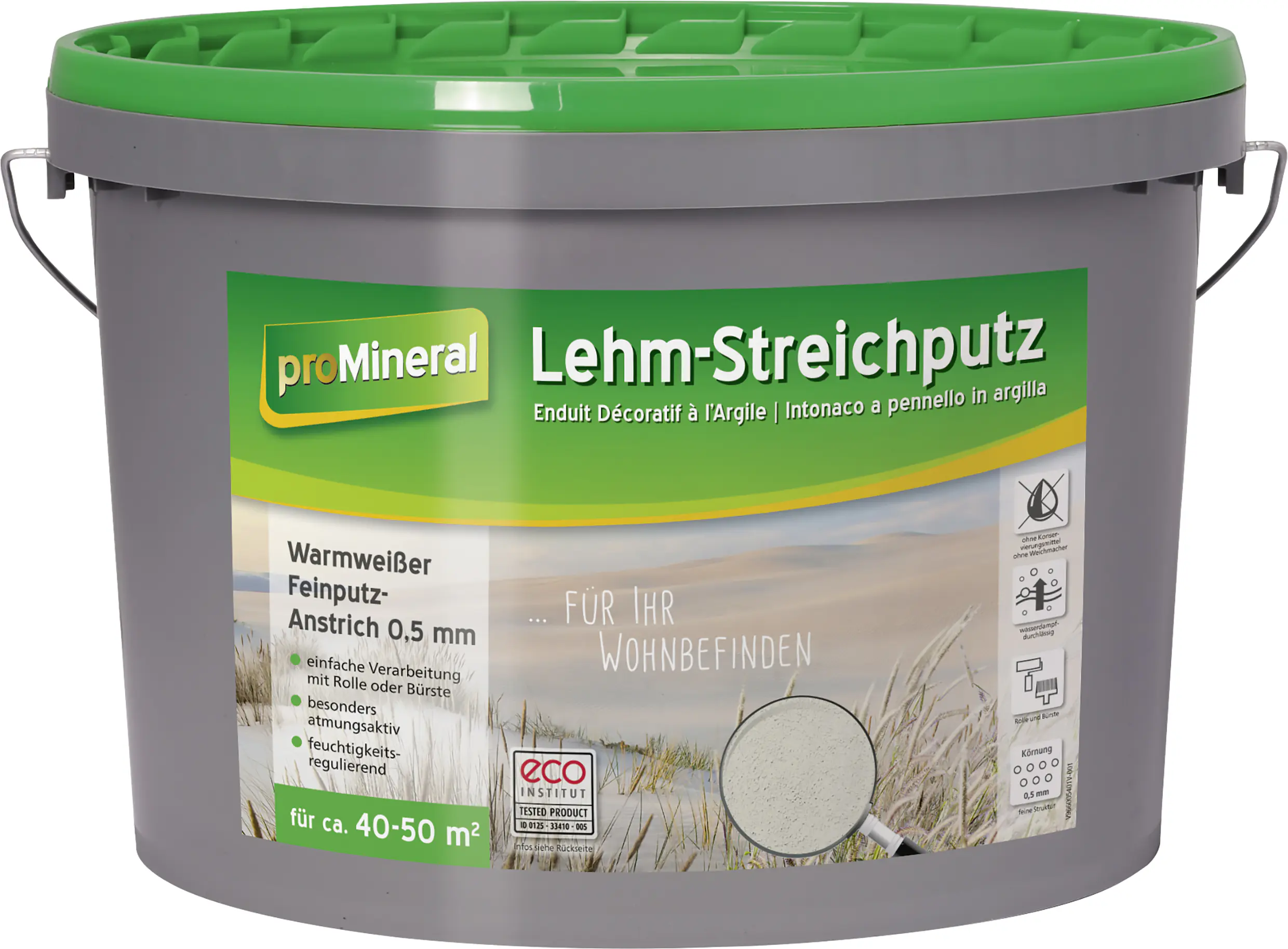 proMineral Lehm-Streichputz warmweiß 18 kg