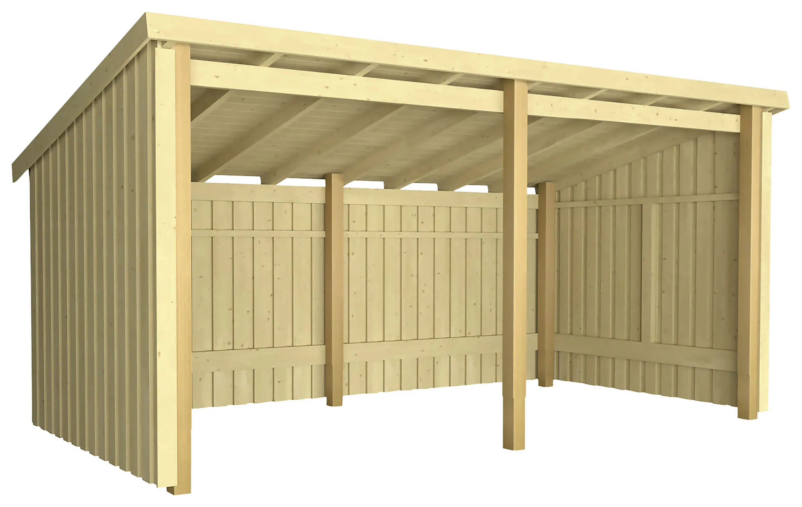 Plus Gartenhaus Nordic Multi 416 x 208 cm natur offen