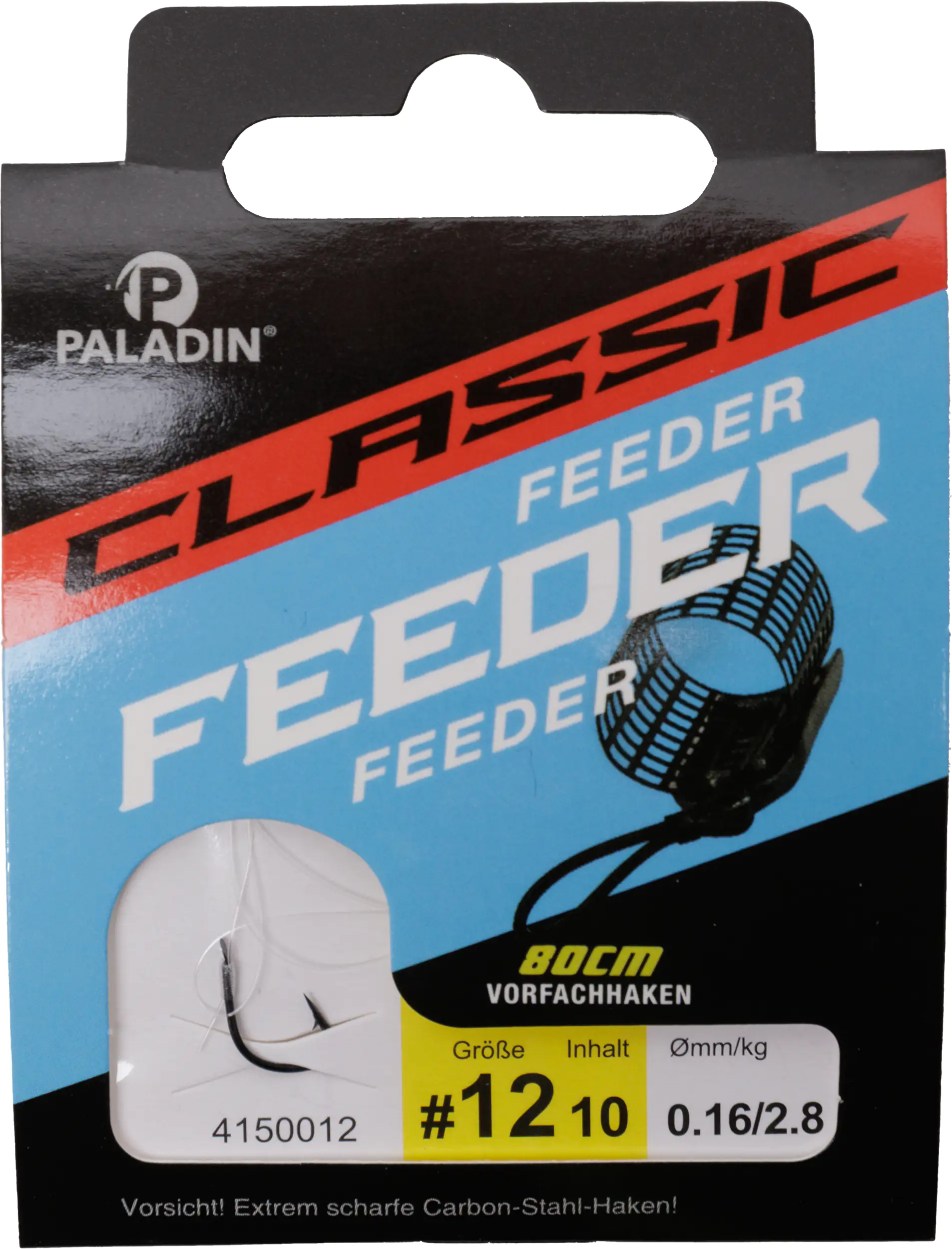 Paladin Angelhaken für Feeder gebunden Größe 12 80 cm 10 Stück gunsmoke