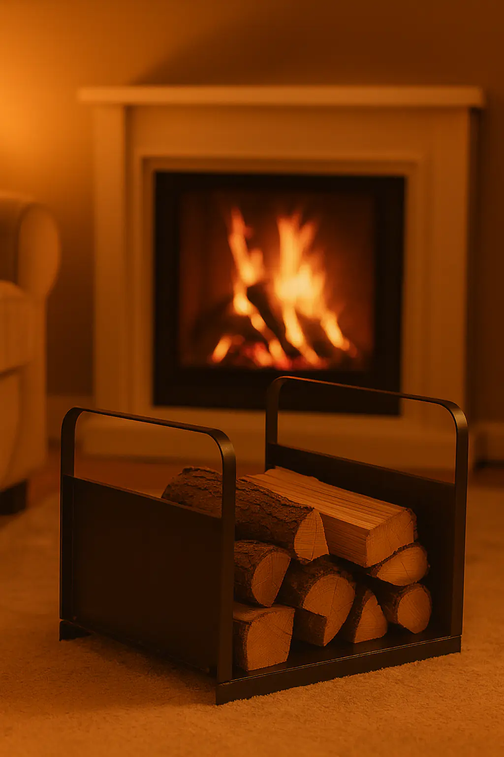 Firefix Holztrage aus Stahlblech 3008 schwarz Firefix Holztrage aus Stahlblech 3008 schwarz