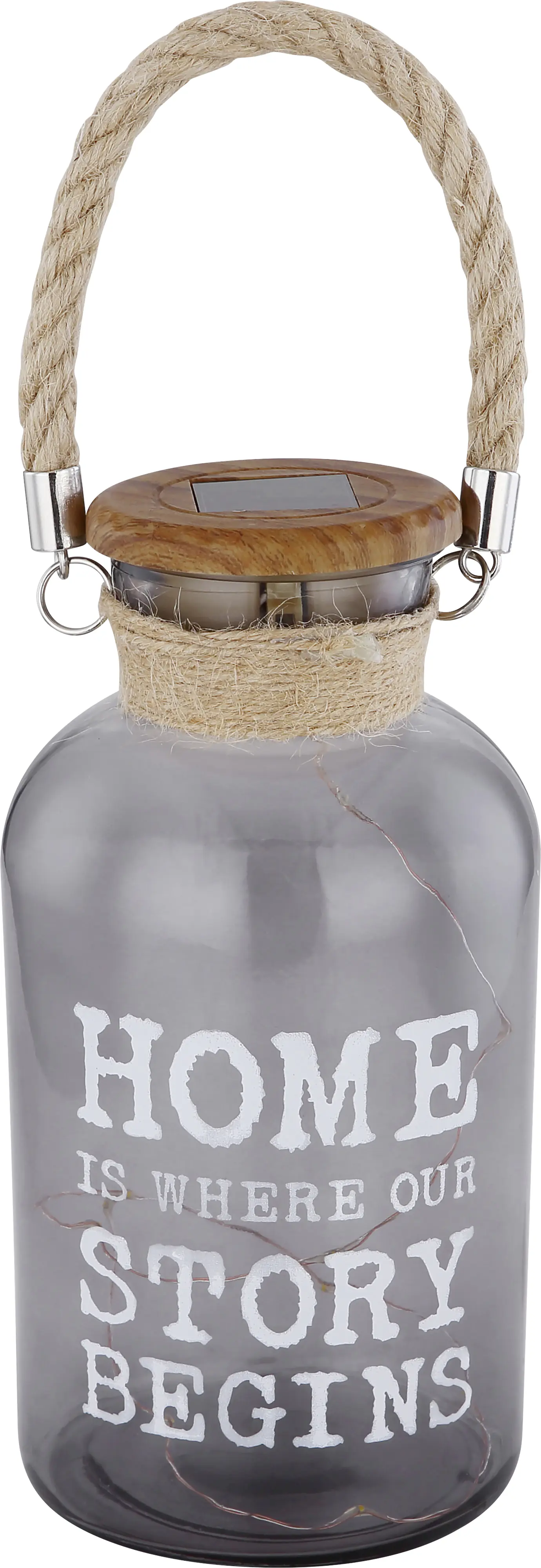 Globo LED Solarleuchte Flasche holz warmweiß