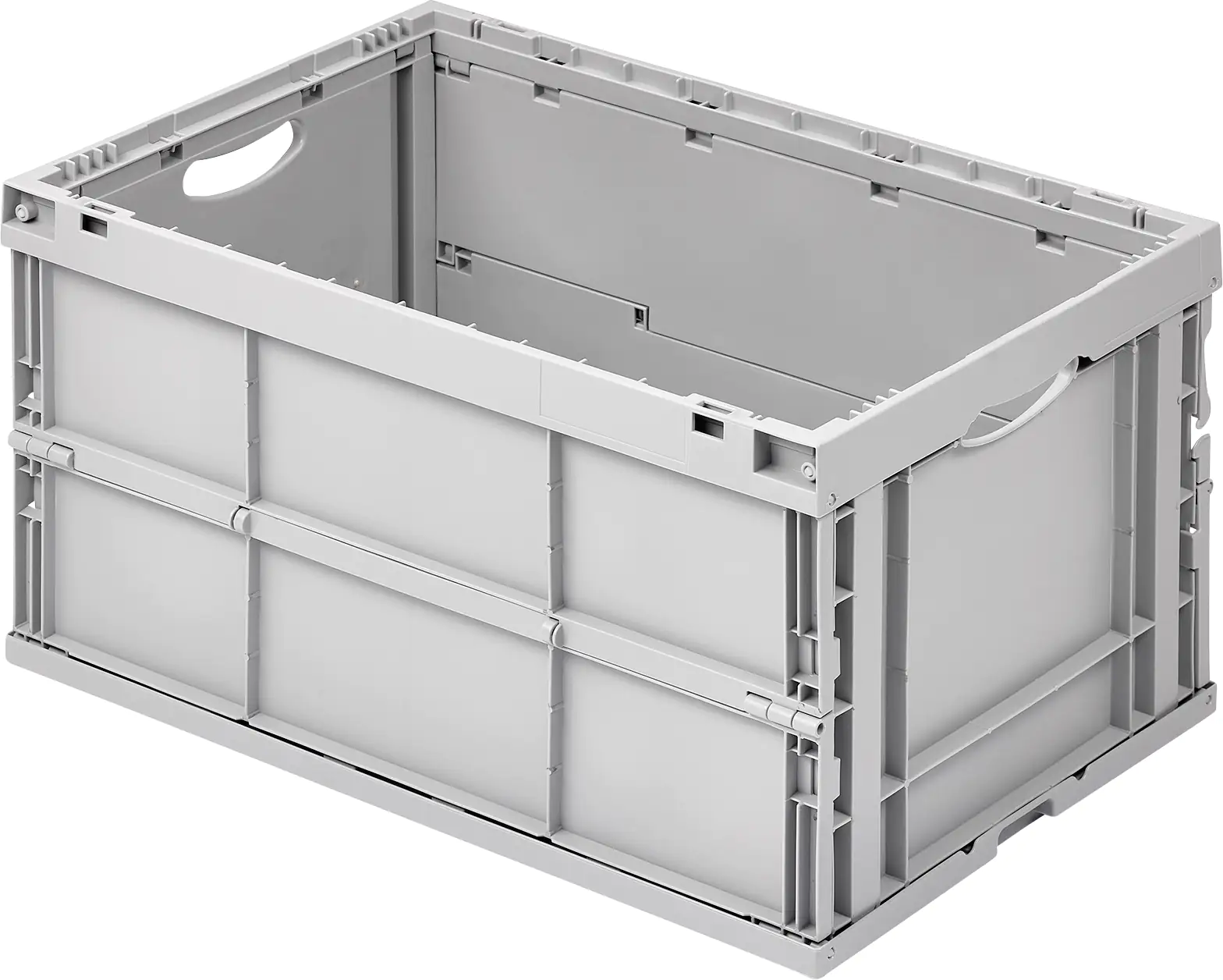Faltbox mit Deckel, grau, 600 x 400 x 420 mm - EMPORO