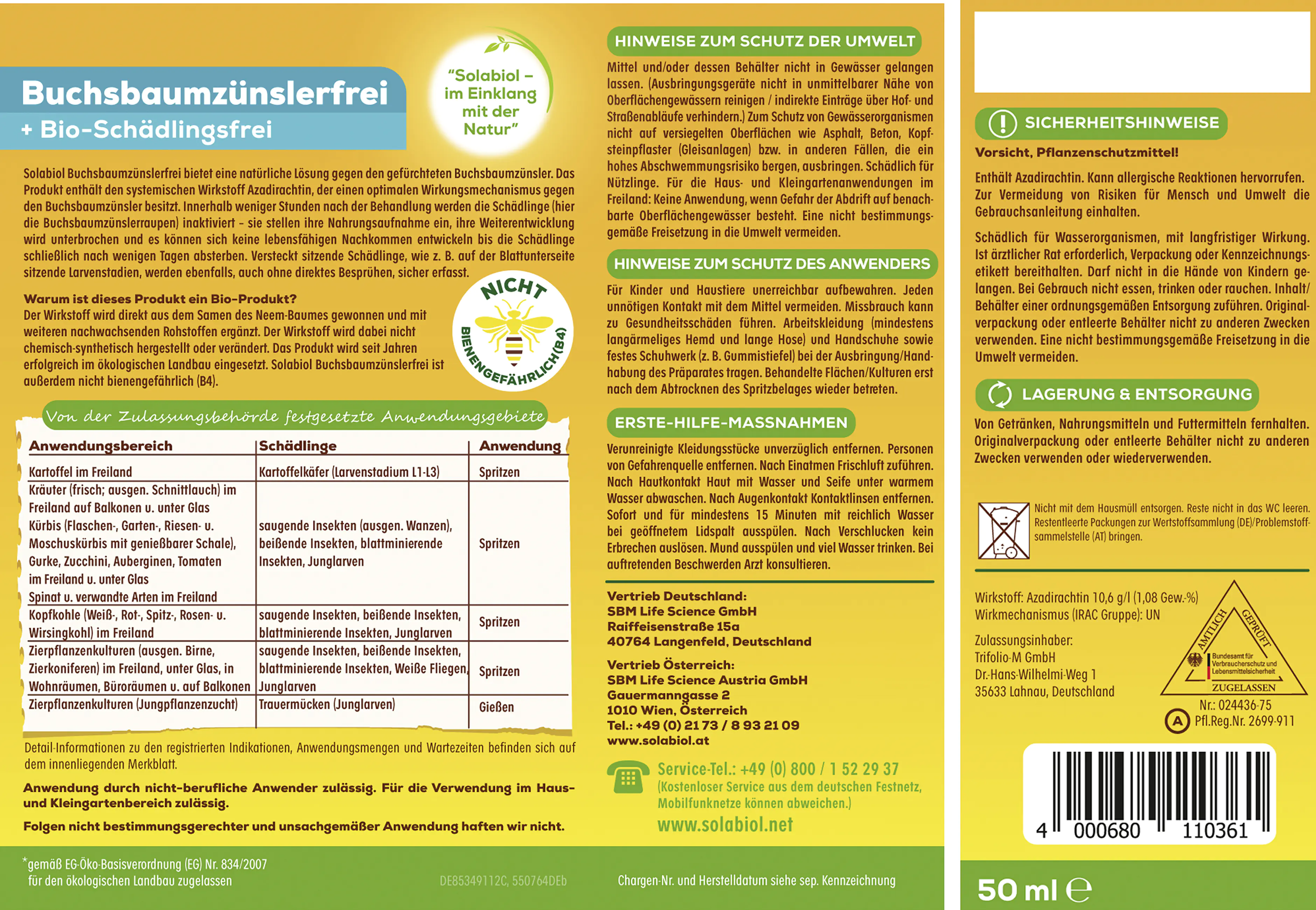 Solabiol Buchsbaumzünslerfrei 50 ml