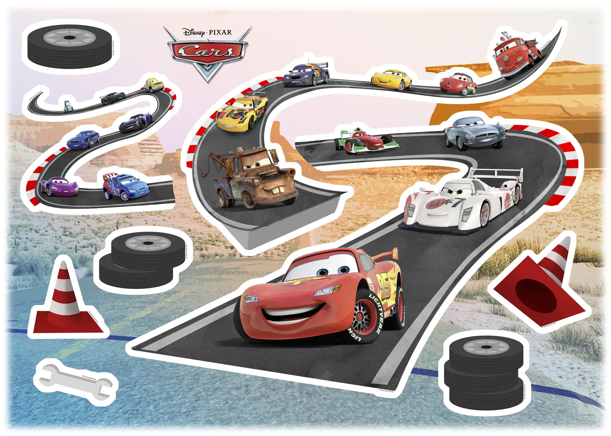 Komar Decosticker Cars Track 50 x 70 cm Komar Decosticker Cars Track 50 x 70 cm