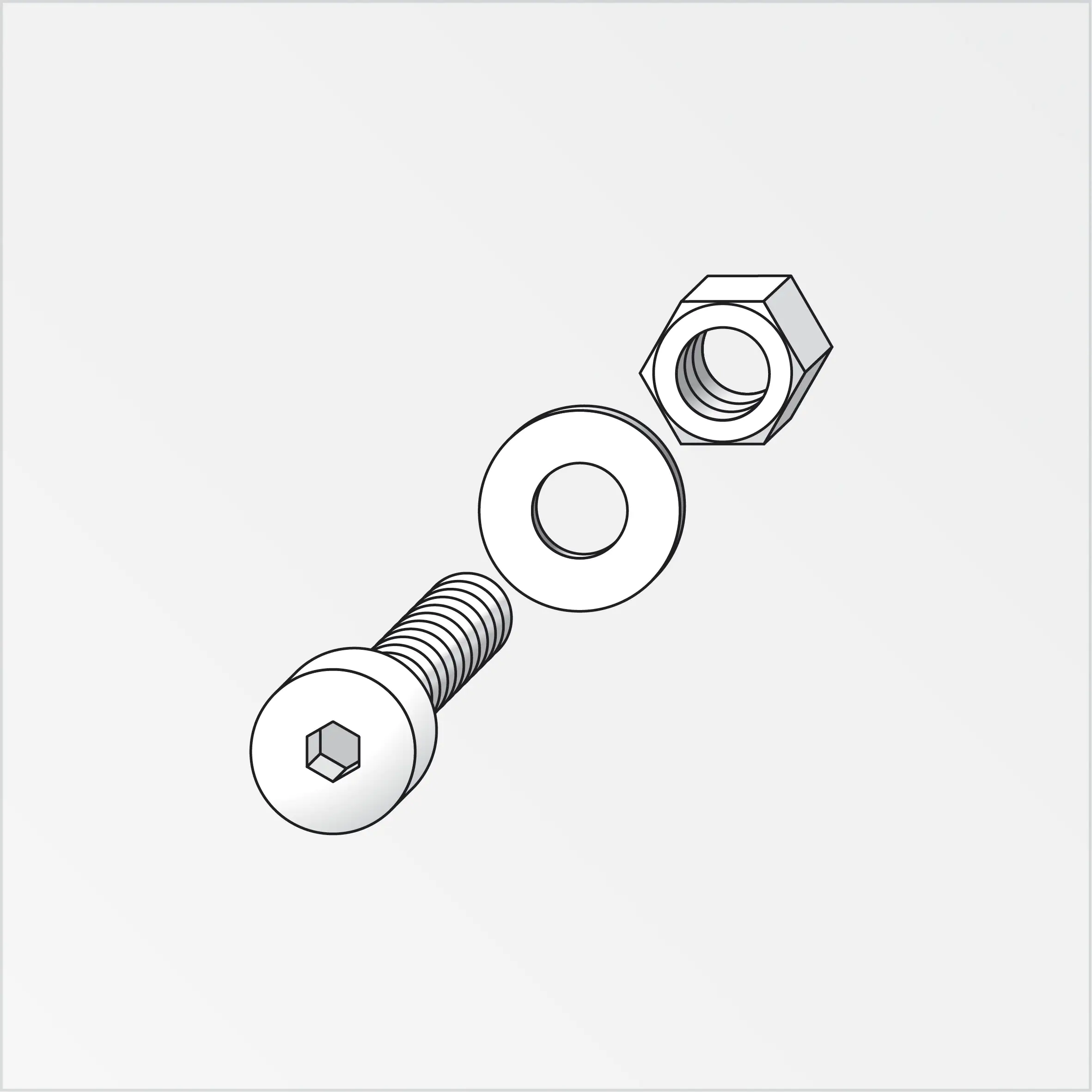 alfer Zylinderkopfschrauben-Set M 3, M 3, Maß B: 8 mm Stahl verzinkt