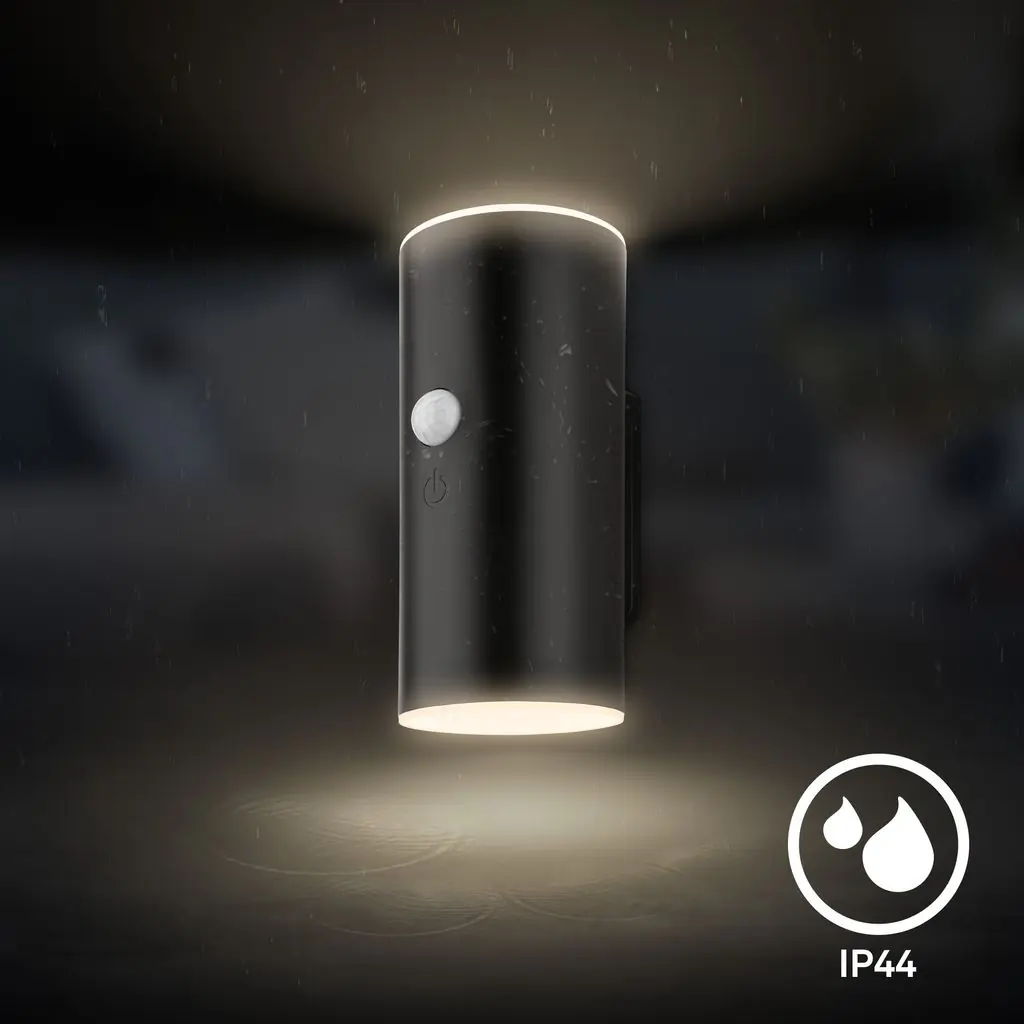 Briloner LED Akku-Außenwandleuchte Suda schwarz 6,5W 700lm warmweiß Bewegungssensor