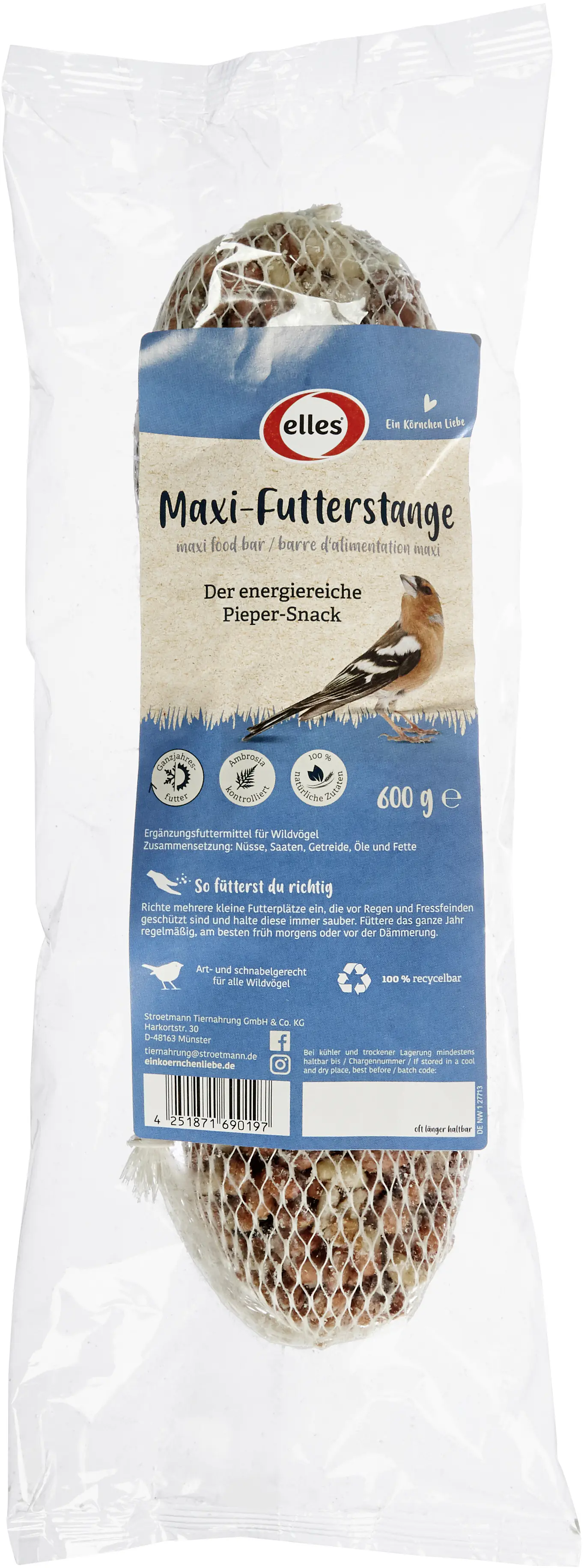 Elles Wildvogelfutter Maxifutterstange 600 g