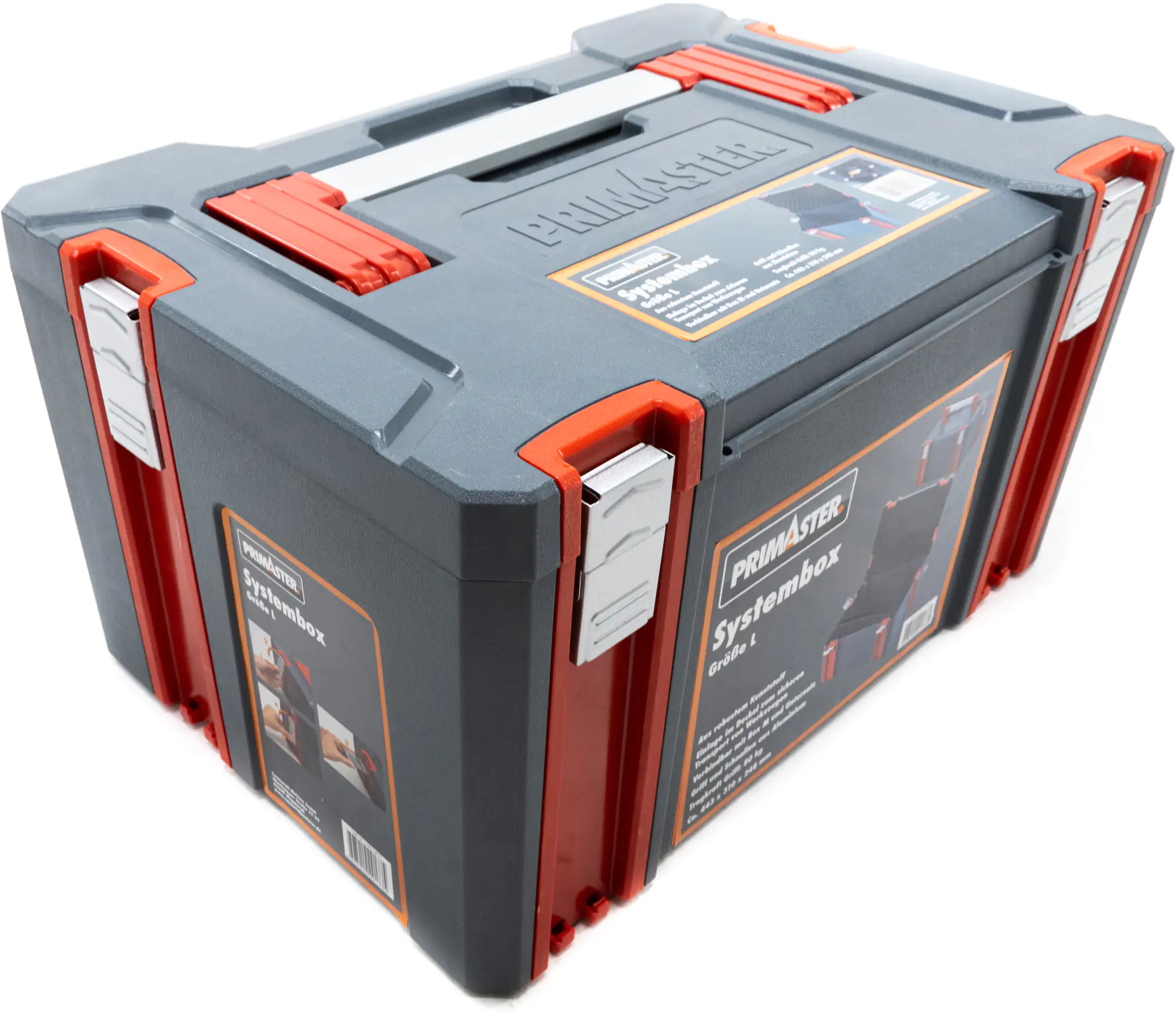 4897010291735_01 Primaster Systembox 44 x 31 x 25 cm unbestückt grau-rot