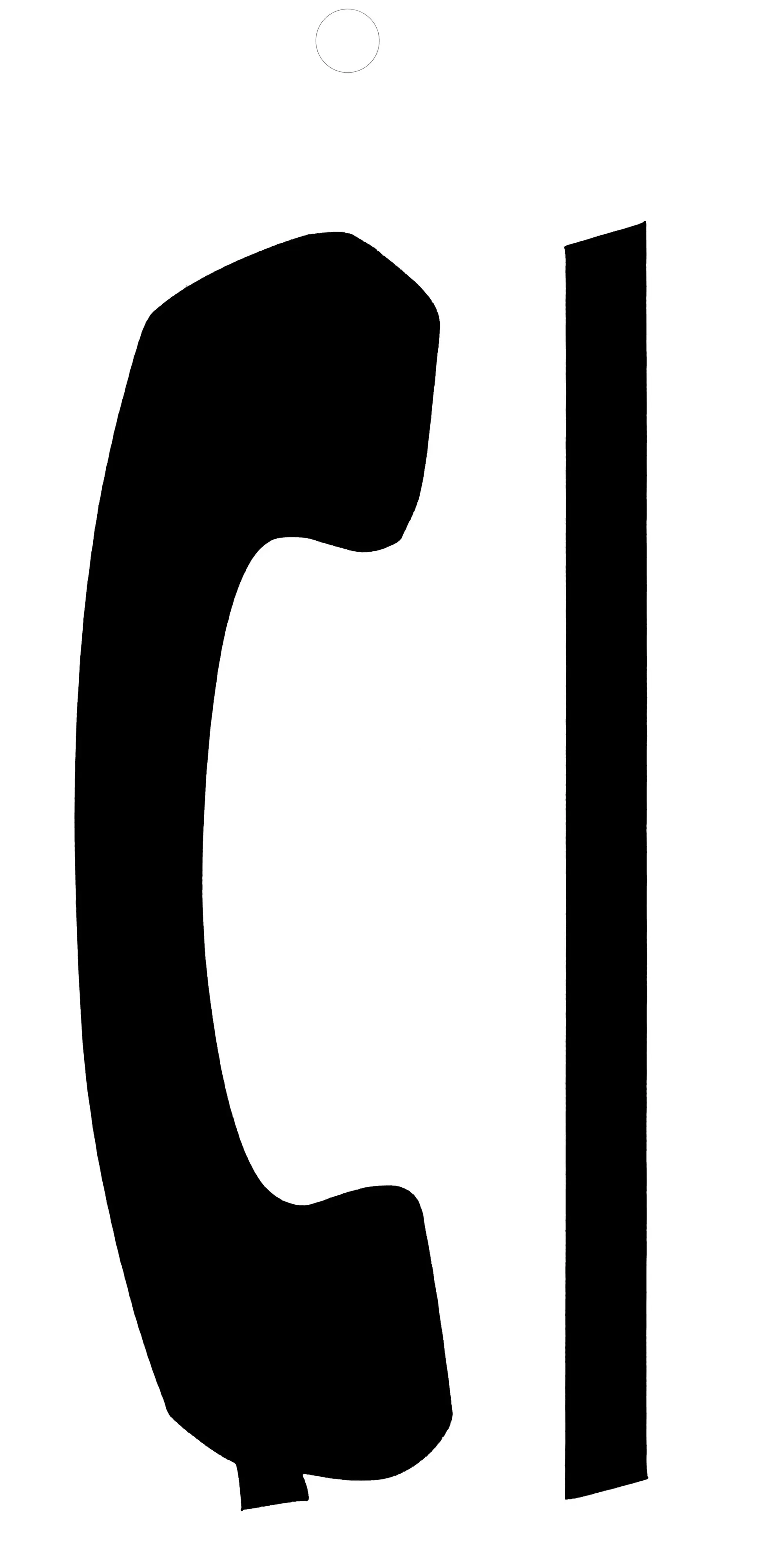 Conmetall Aufkleber Telefon PVC 10 x 5 cm schwarz