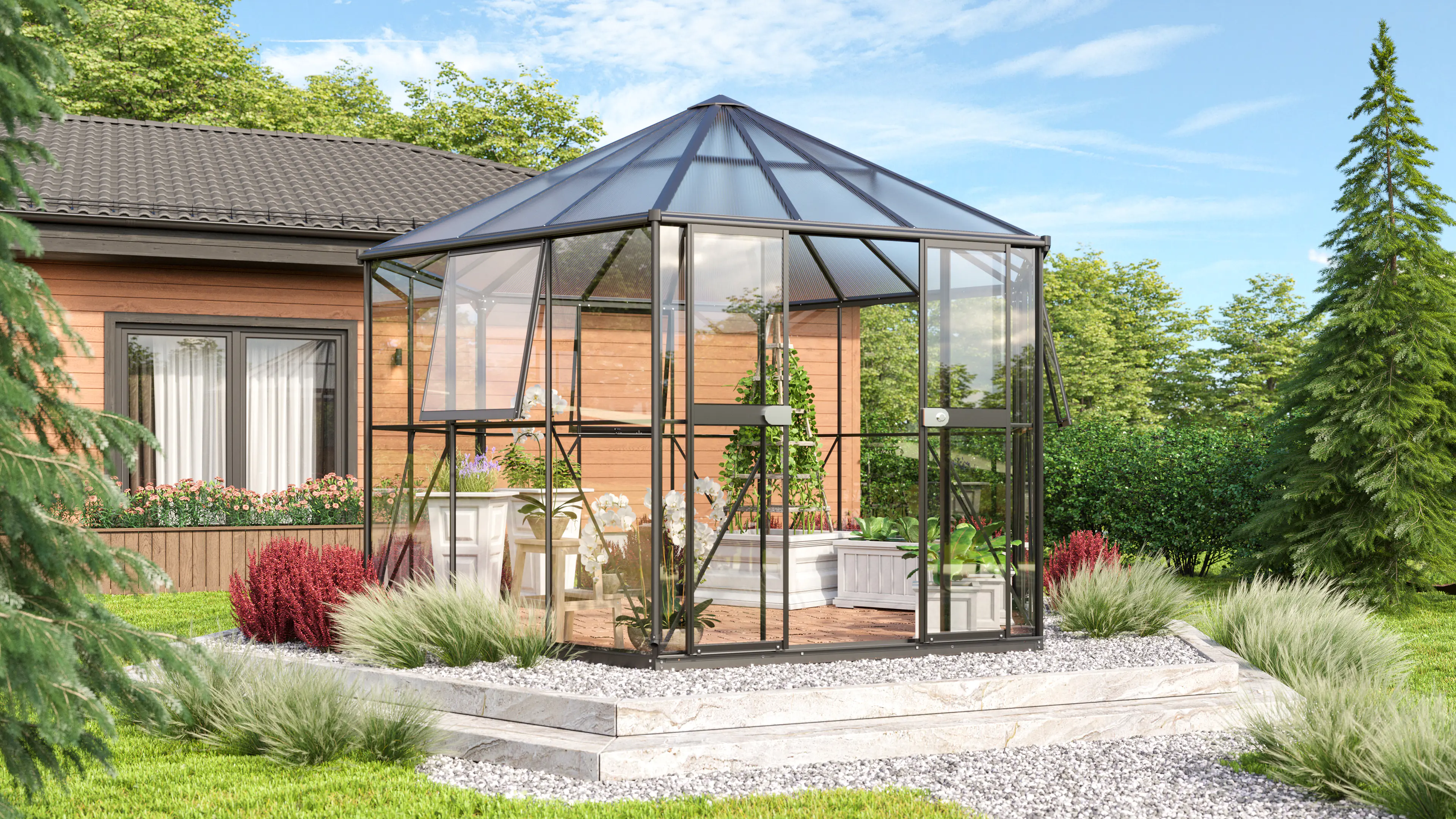 Vitavia Gewächshaus Juno 9000 383 x 331 cm 3 mm Sicherheitsglas