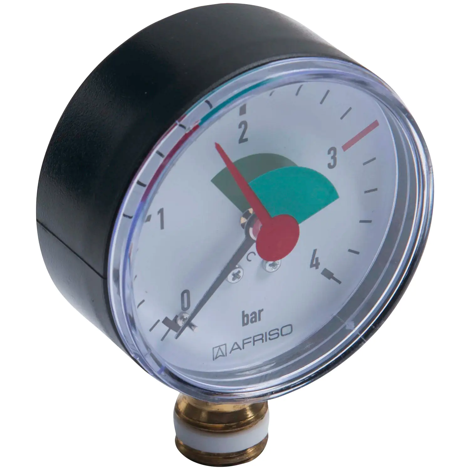 Heizungsmanometer 3/8", 4 Bar, Anschluss von unten
