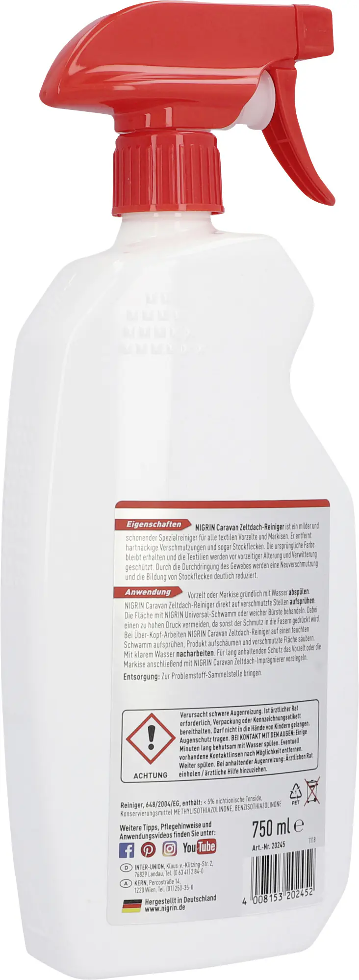 Nigrin Caravan Zeltdach-Reiniger 750ml