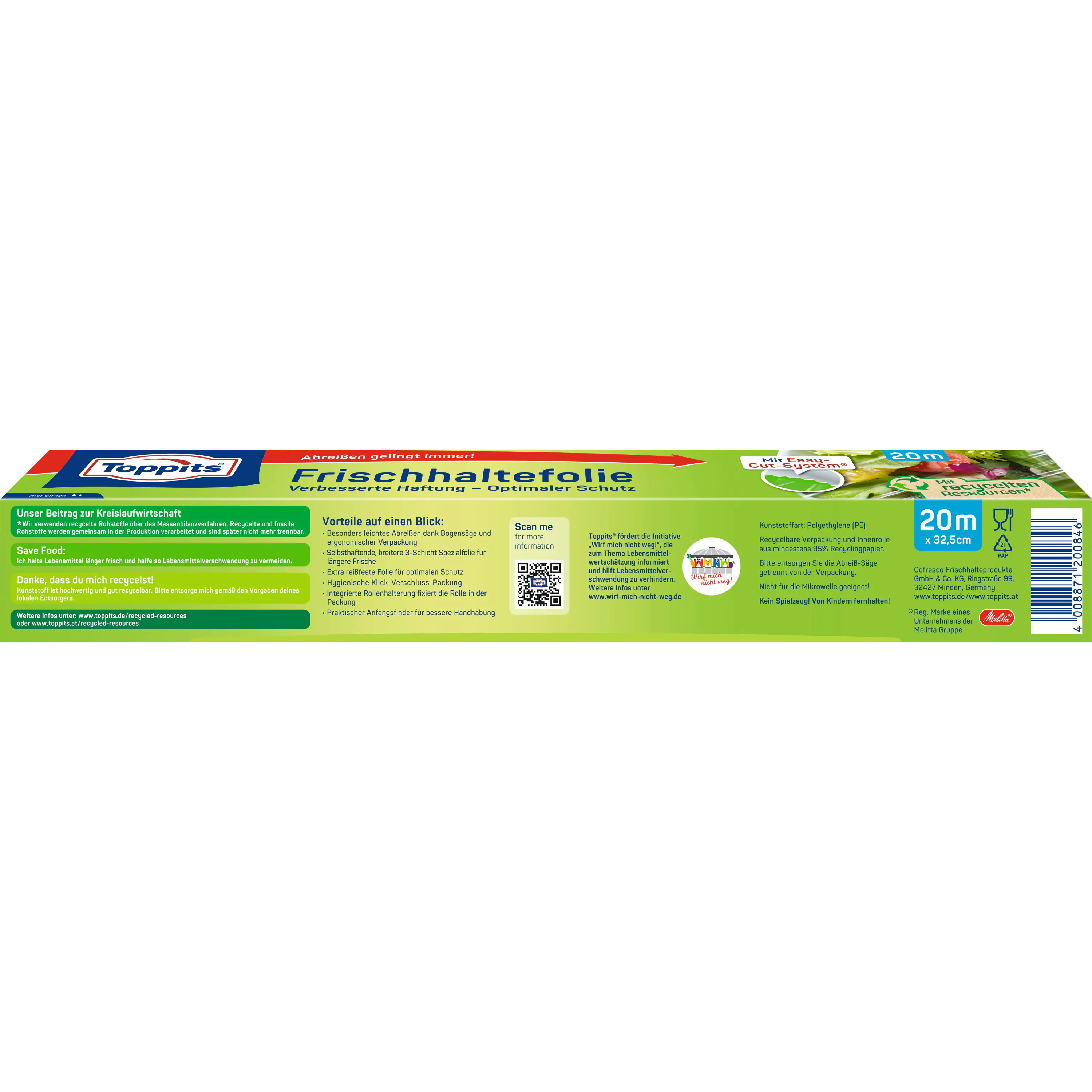 Toppits Frischhaltefolie 20 m, 32,5 cm Breit