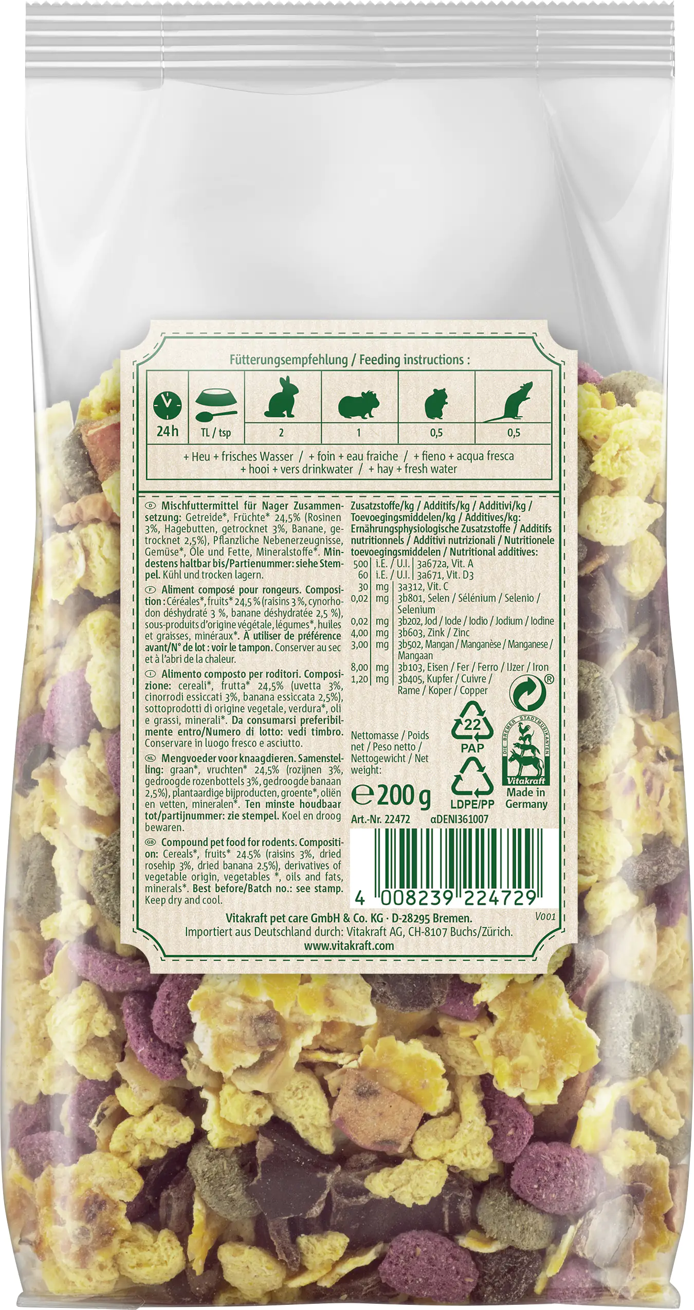 Vitakraft Vita Verde® Fruit Mix 200 g Vitakraft Vita Verde® Fruit Mix 200 g