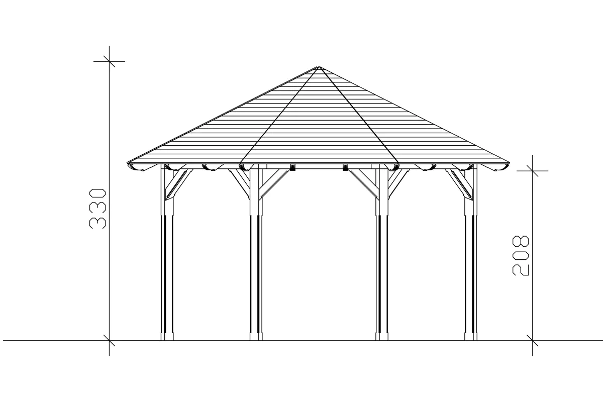 SKAN HOLZ Pavillon Lyon 2 Douglasie, lasiert in Nussbaum