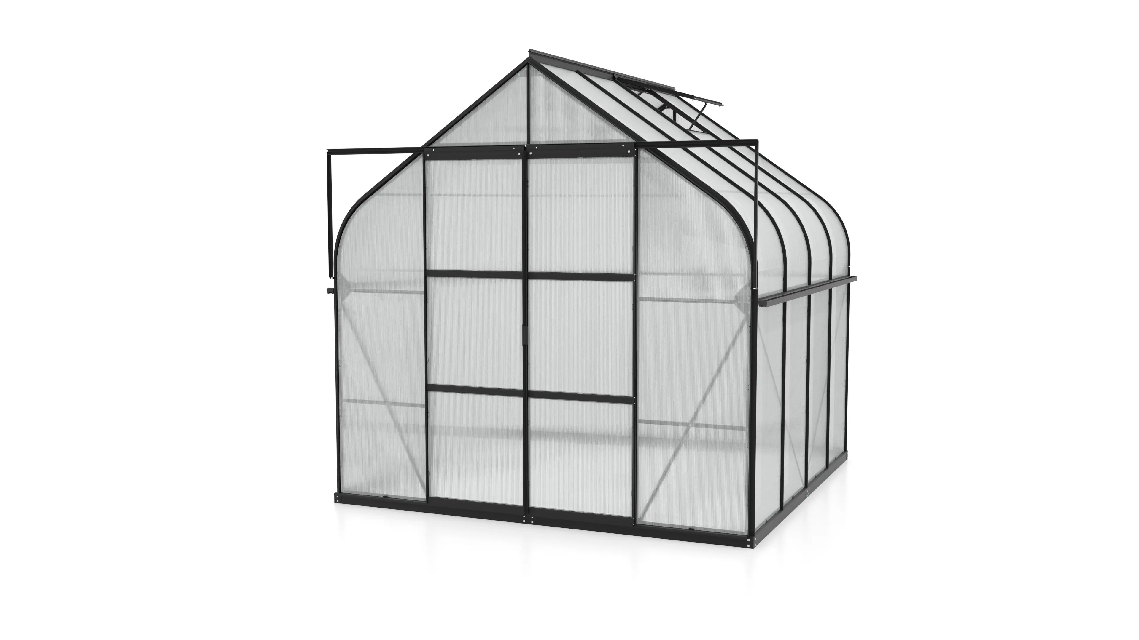 Vitavia Gewächshaus-Set Dione 6700 HKP 4 mm schwarz 254 x 254 cm 