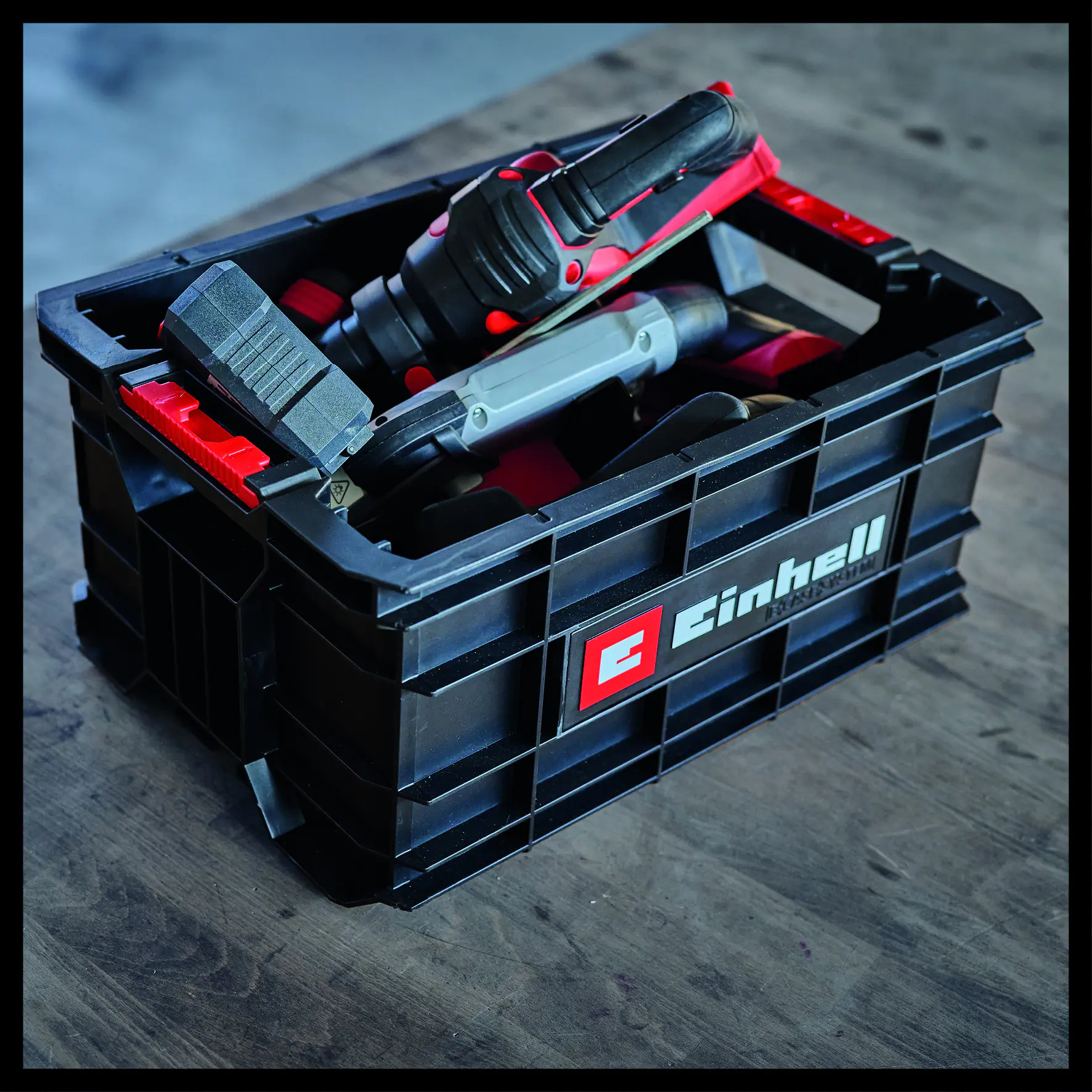 Einhell Werkzeugkiste E-Case Kunststoff 90 kg mit Seitengriffen Einhell Werkzeugkiste E-Case Kunststoff 90 kg mit Seitengriffen