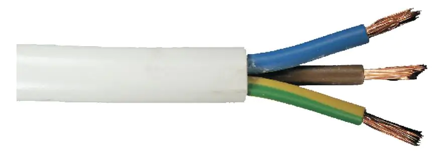 Schlauchleitung H05VV-F 3 x 2,5 - 1 Meter, weiß