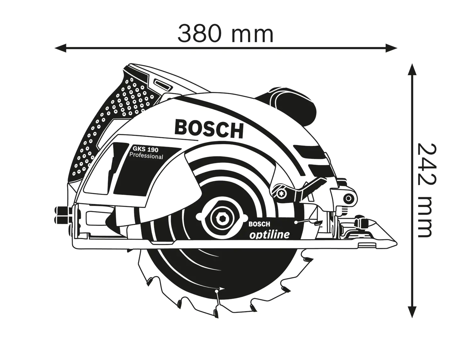 Bosch Professional Handkreissäge GKS 190 1400 W Sägeblatt 190 mm Bosch Professional Handkreissäge GKS 190 1400 W Sägeblatt 190 mm