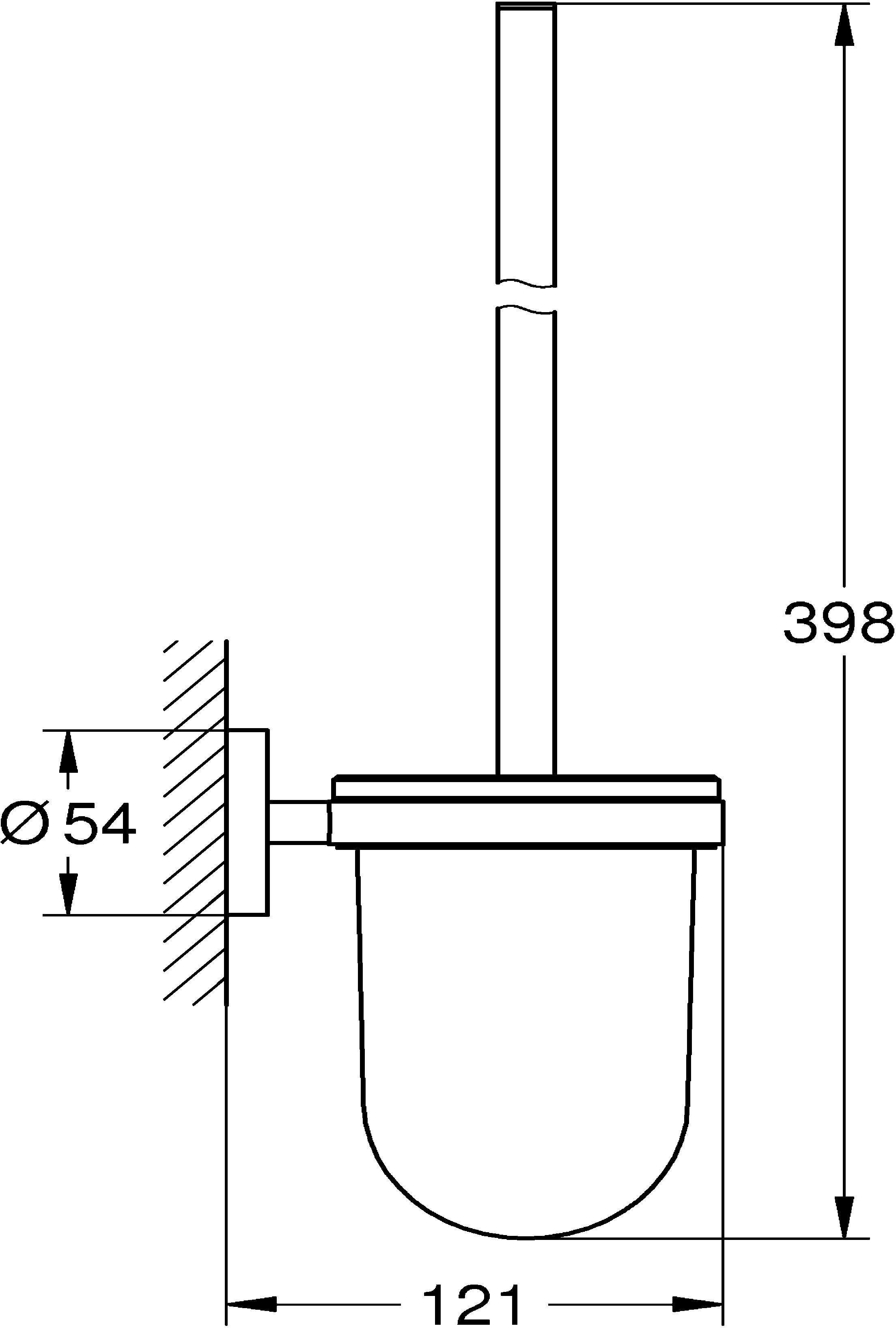Grohe Start Toilettenbürstengarnitur matt black klebbar