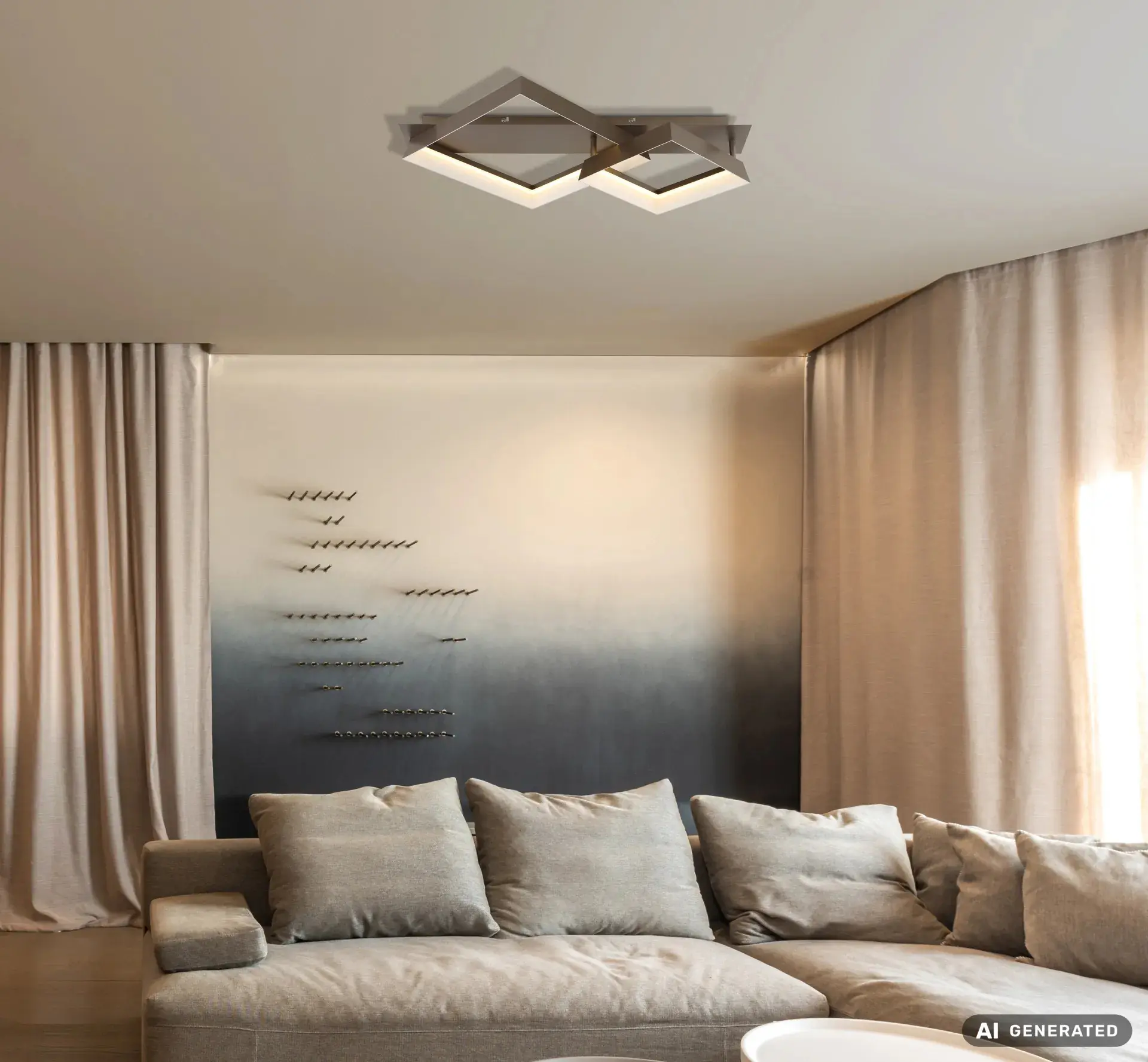 Globo LED-Deckenleuchte Syrakus 24 W 850 lm warmweiß kaffeefarben