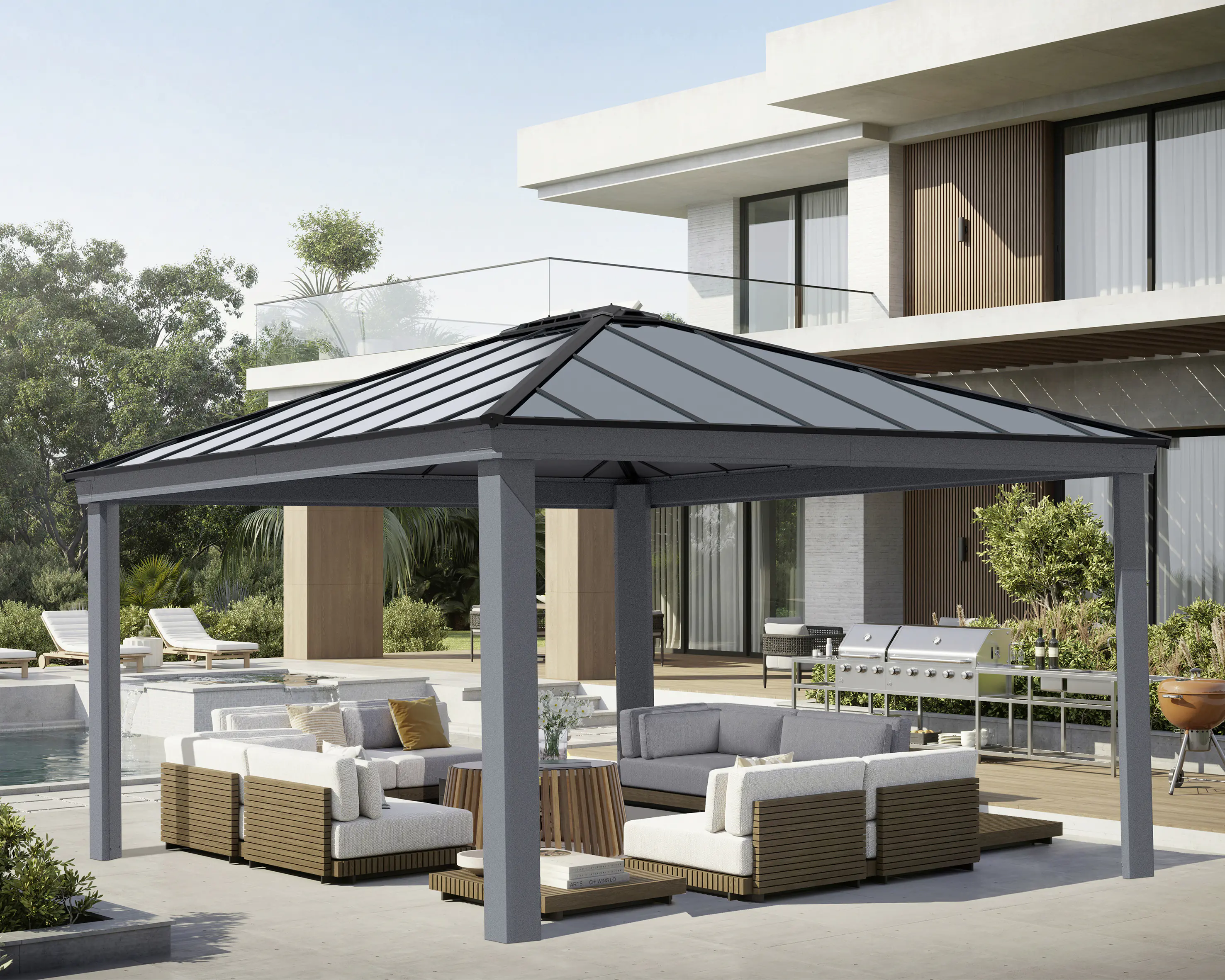 Canopia Pavillon Dallas 487 x 426 cm Aluminium anthrazit Canopia Pavillon Dallas 487 x 426 cm Aluminium anthrazit