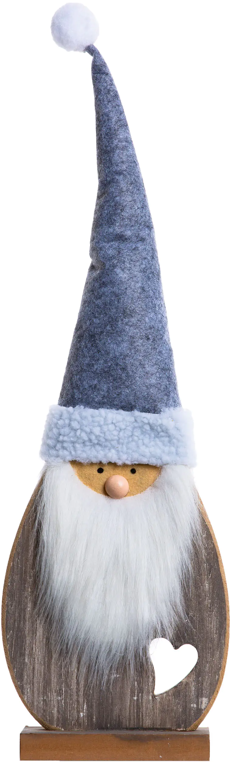 4333692818933_01 TrendLine Dekofigur Nikolaus 46 x 17 cm grau-weiß