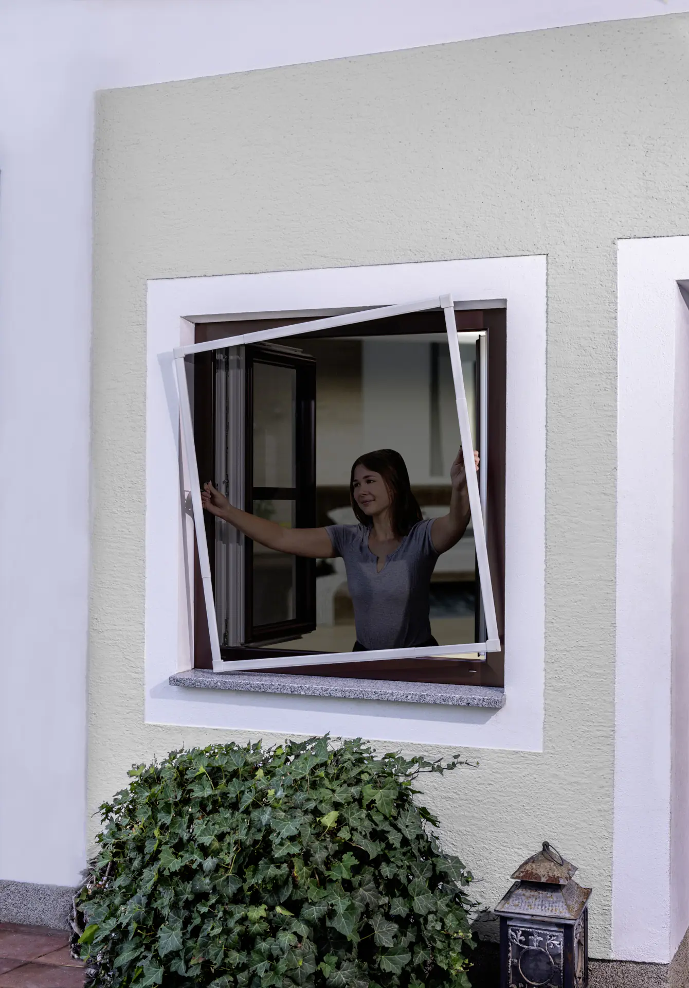 Windhager IS Fliegenschutz-Fenster Click & Protect 130 x 140 cm schwarz/weiß