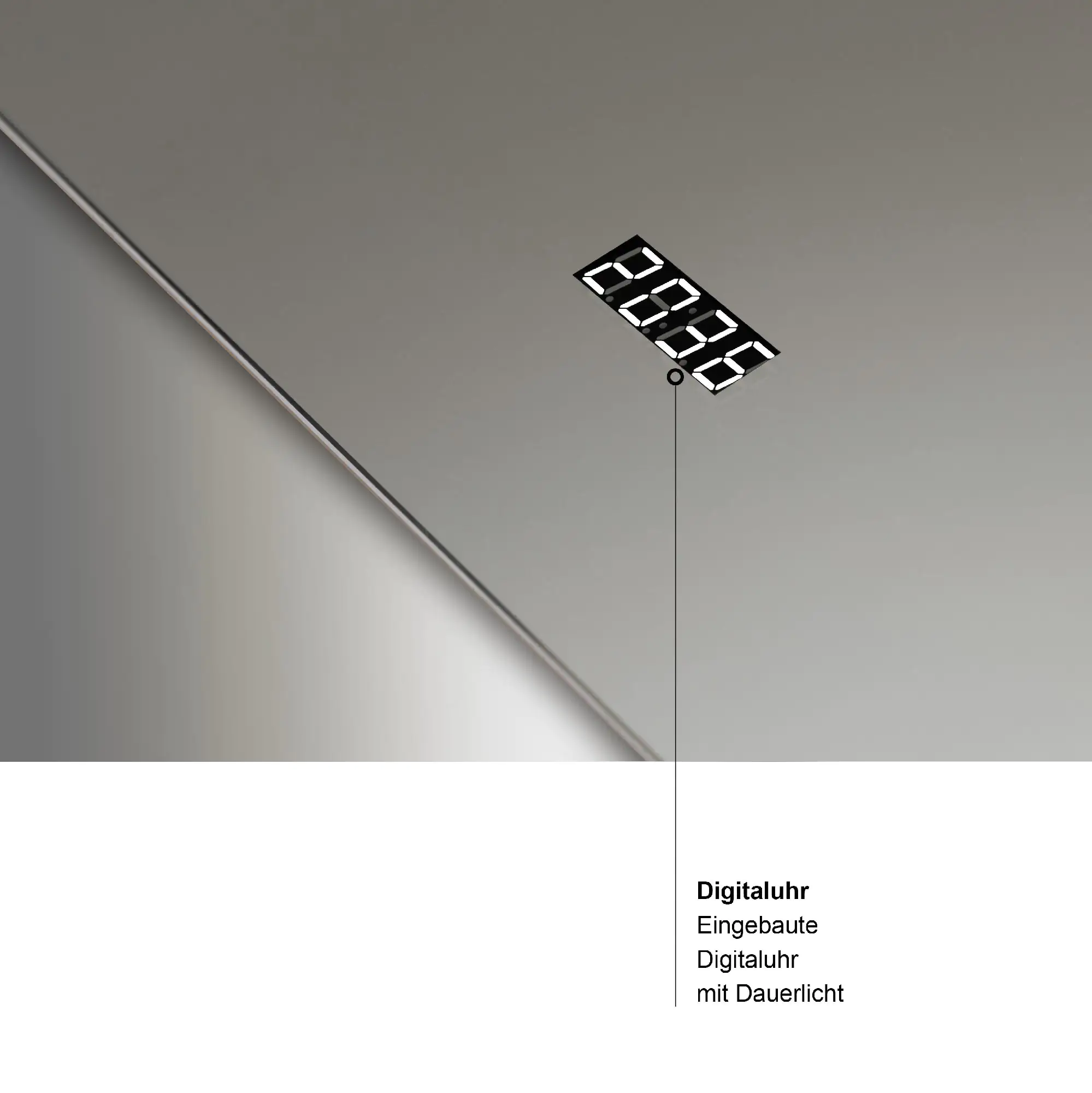 DSK LED Lichtspiegel Silver Time 80x60 cm