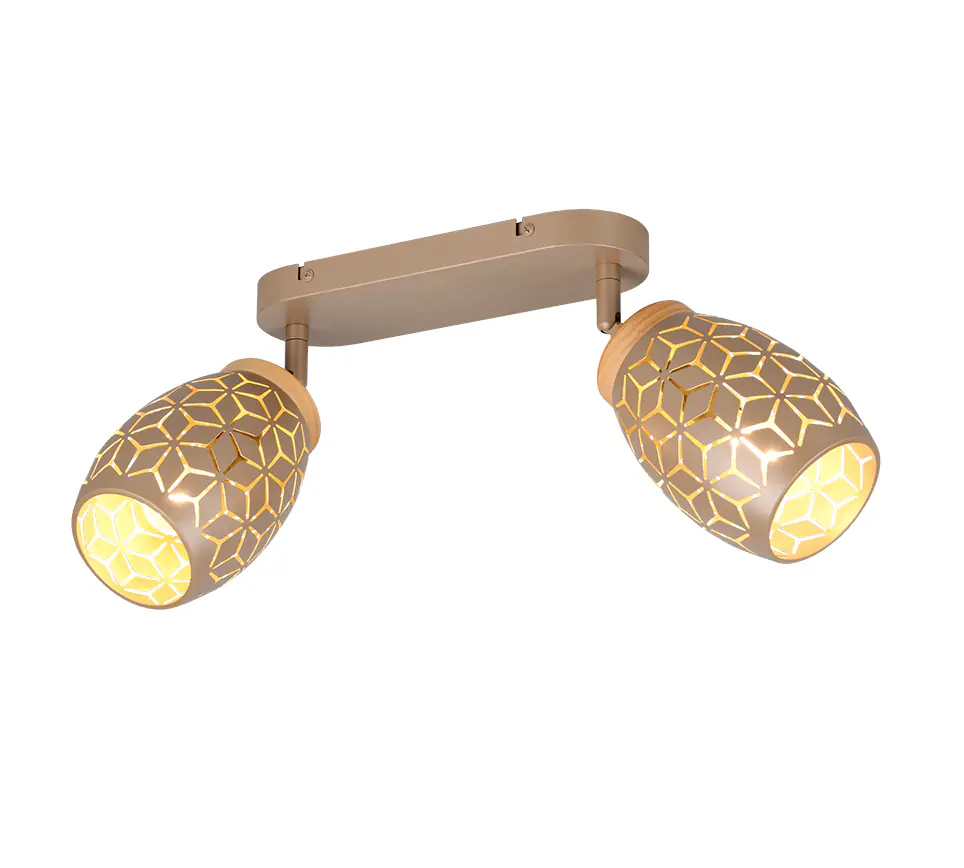 Trio LED-Deckenlampe 2er Spot Bidar 28 cm coffee