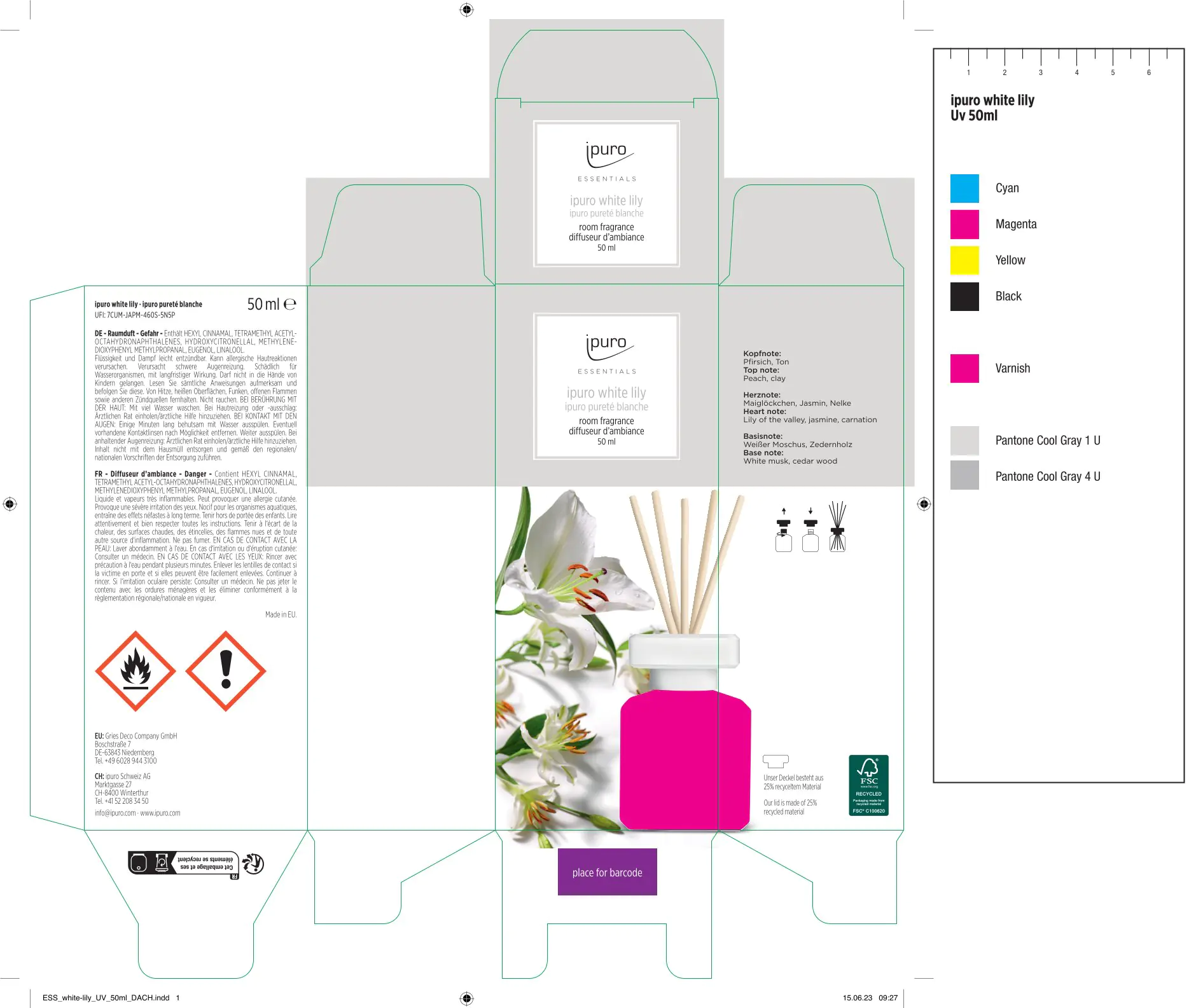ipuro ESSENTIALS Raumduft White Lily 50 ml