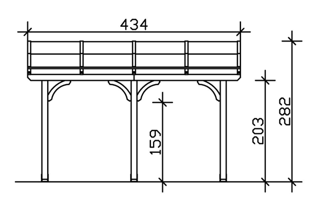 SKAN HOLZ Terrassenüberdachung Venezia 434 x 239 cm lasiert in Schiefergrau