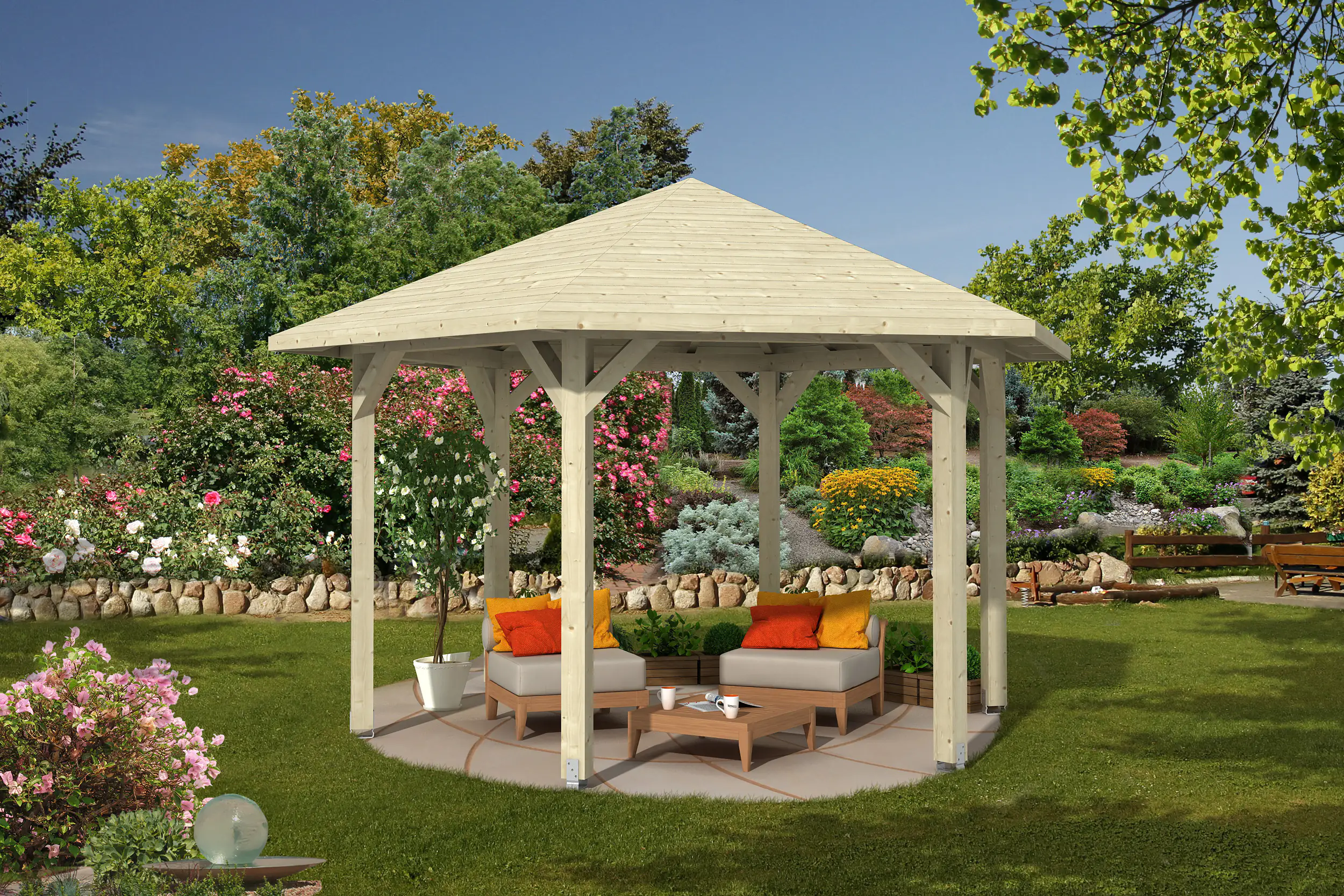 SKAN HOLZ Pavillon Nancy 3 Leimholz, natur