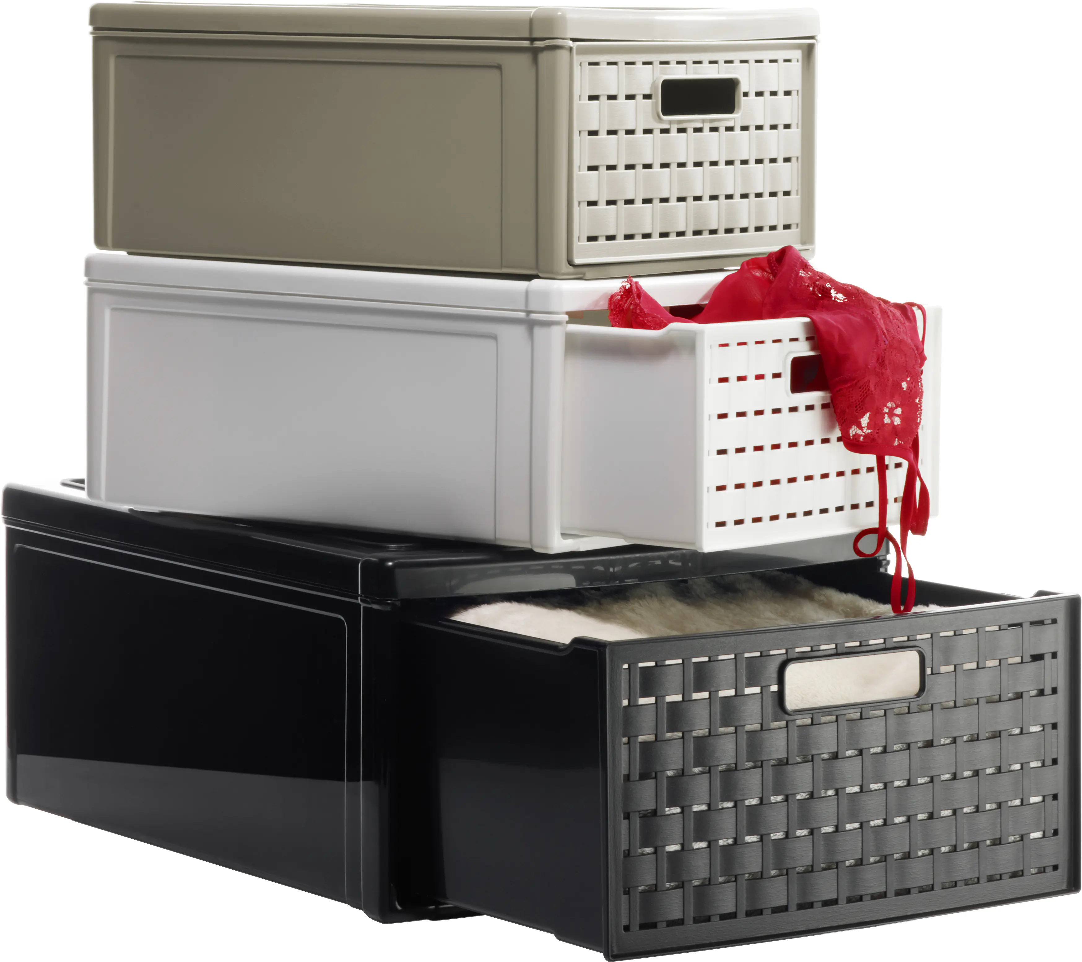 Rotho Schubladenbox Country klein, 8,3 L cappuccino