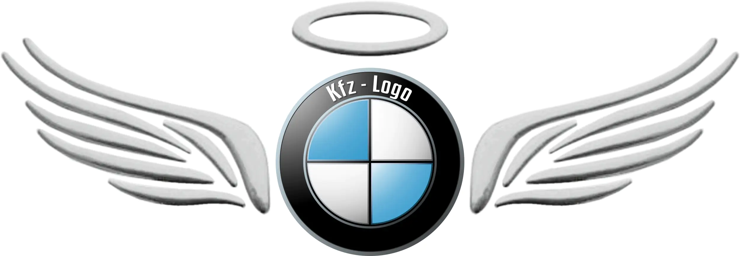 Hermann Schütz Aufkleber 3D-Chrome Dimension Angel Wings silber 60x180mm