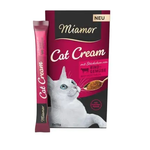 Miamor Katzen Creme mit Rind & Gemüse 5x15 g Miamor Katzen Creme mit Rind & Gemüse 5x15 g